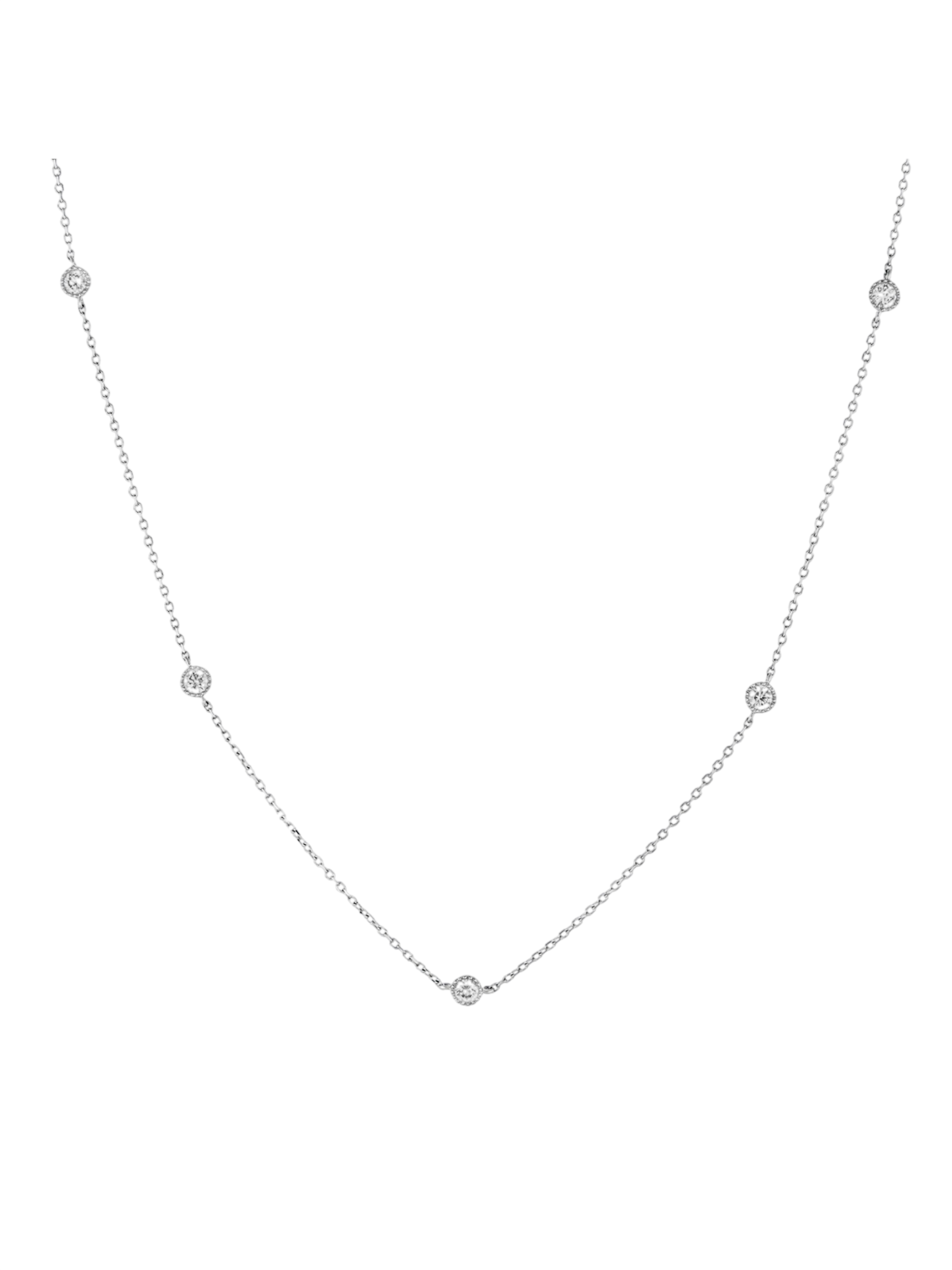 Scattered lab-grown diamond necklace