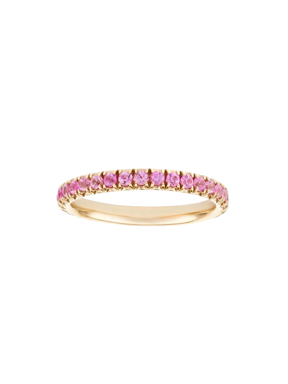 Minnow pink sapphire 3/4 eternity ring