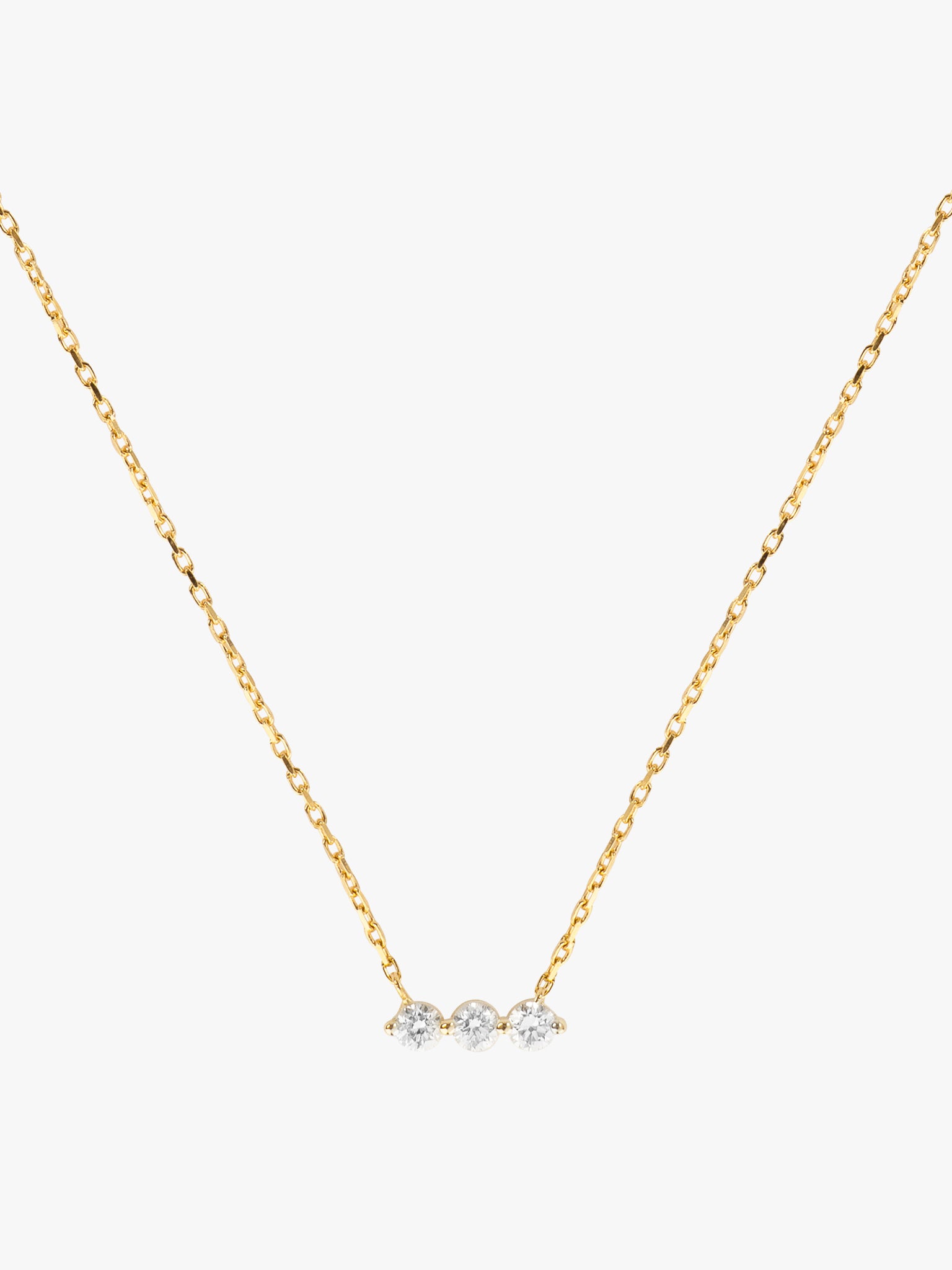 Shuga three stone diamond bar necklace 