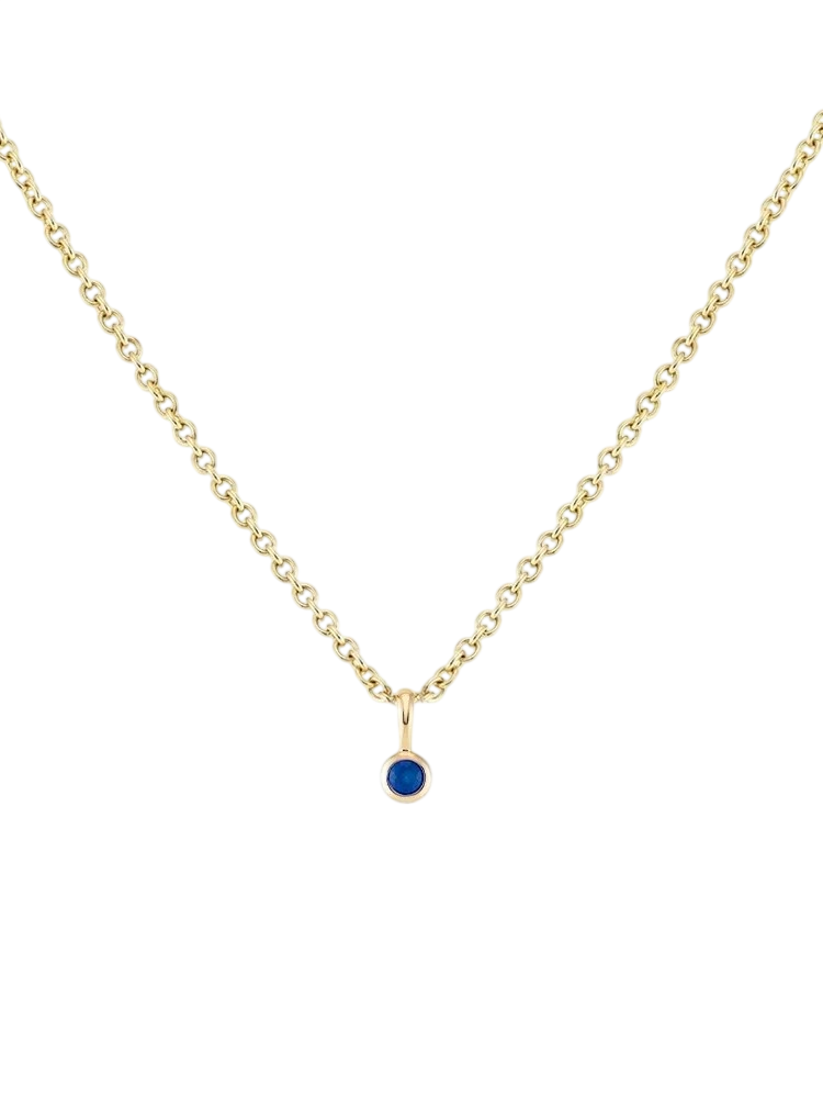 Blue sapphire precious pip pendant necklace