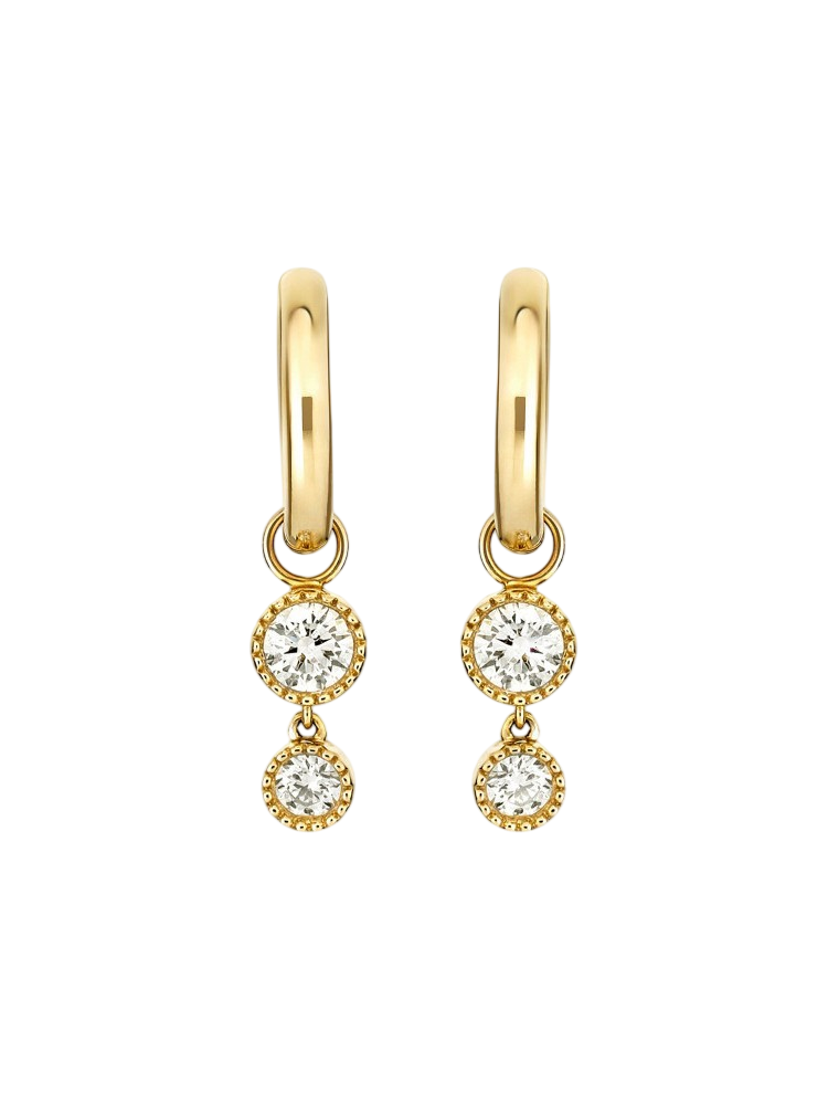 Lab-grown diamond double diamond charm drops