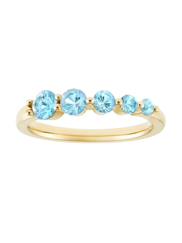 Shuga swiss blue topaz graduated ring