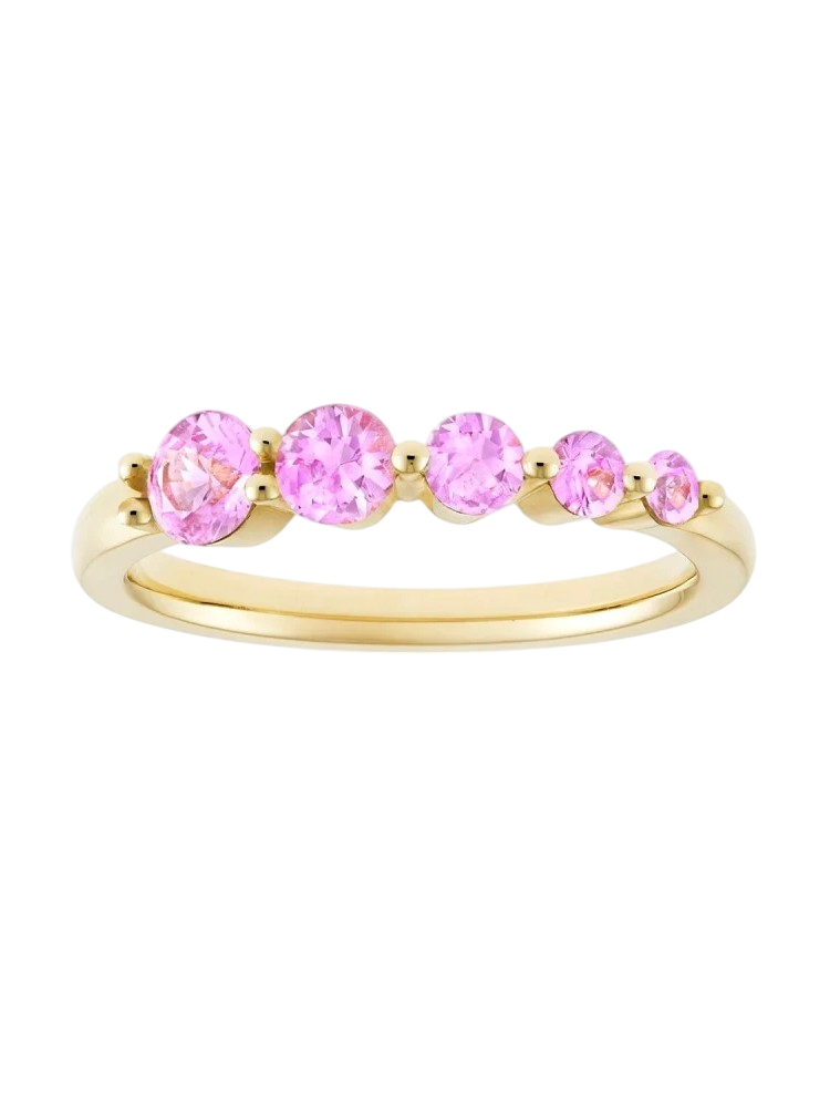Shuga pink sapphire graduated ring