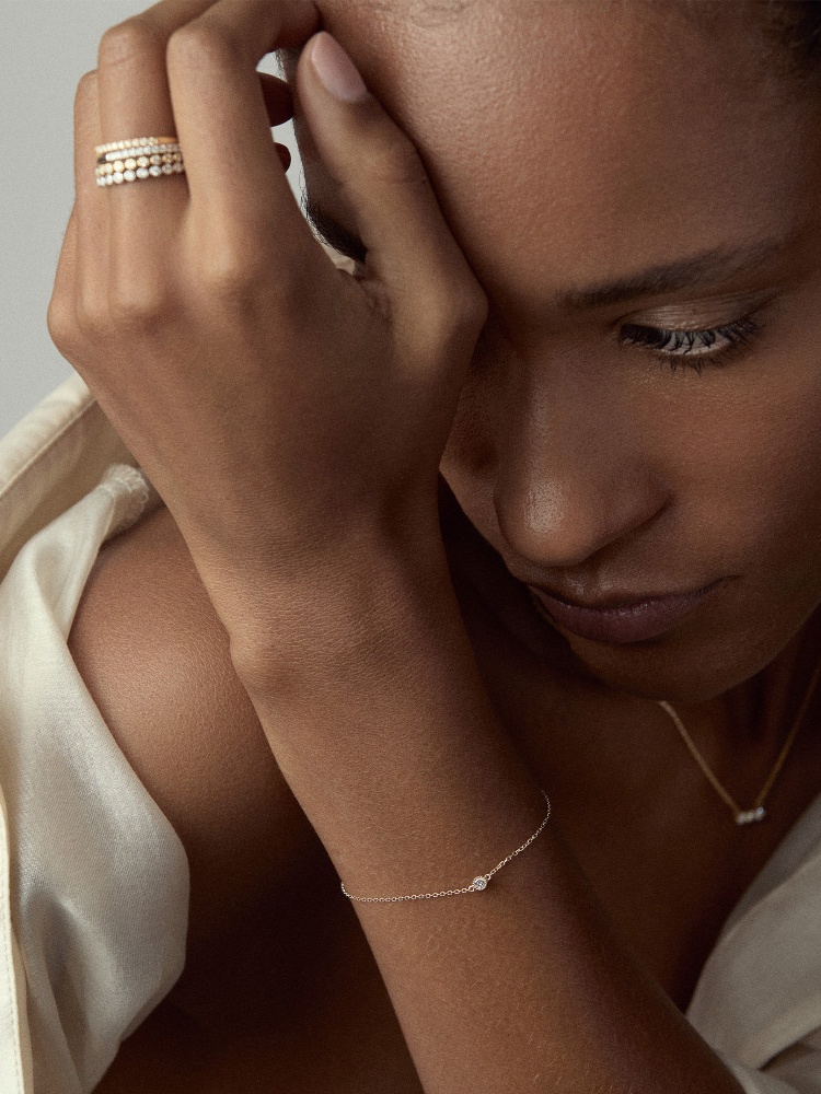 Lab-grown solitaire diamond bracelet