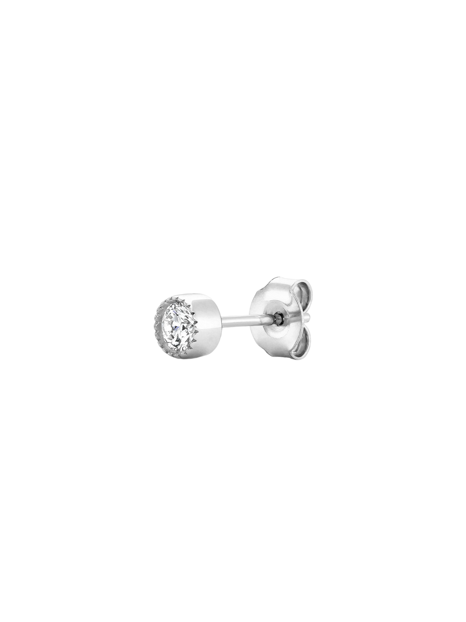 Single 9k jasmine lab-created diamond large round stud