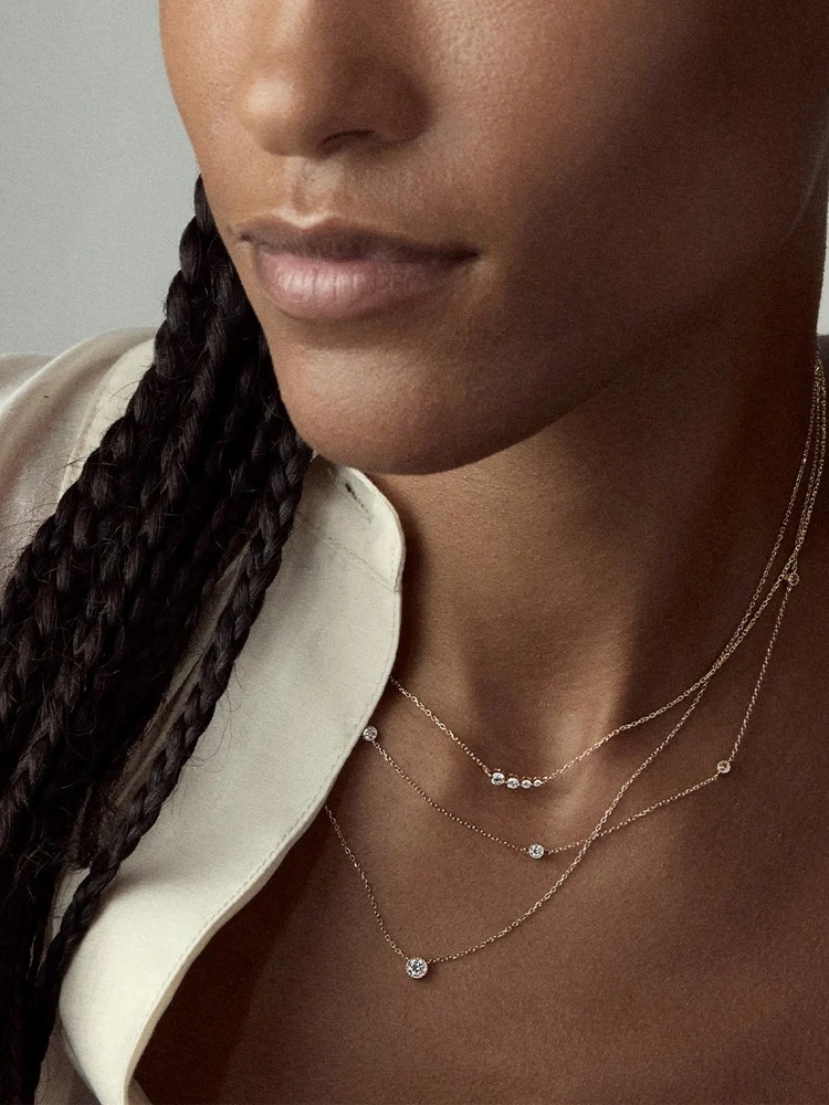 Lab-grown solitaire diamond necklace