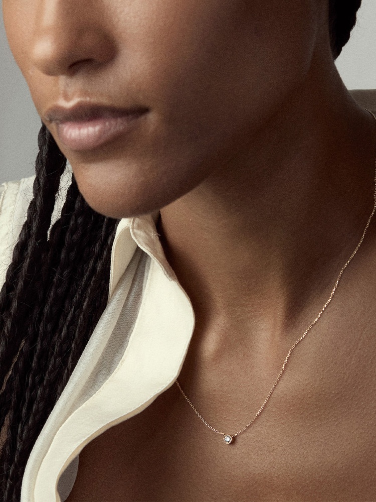 Lab-grown solitaire diamond necklace
