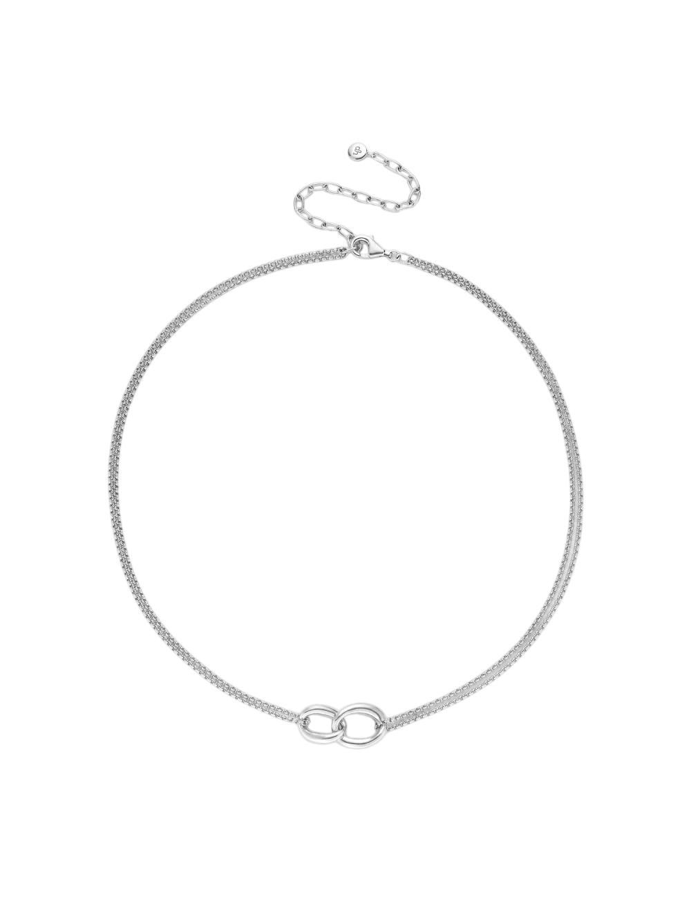 Wave double link necklace
