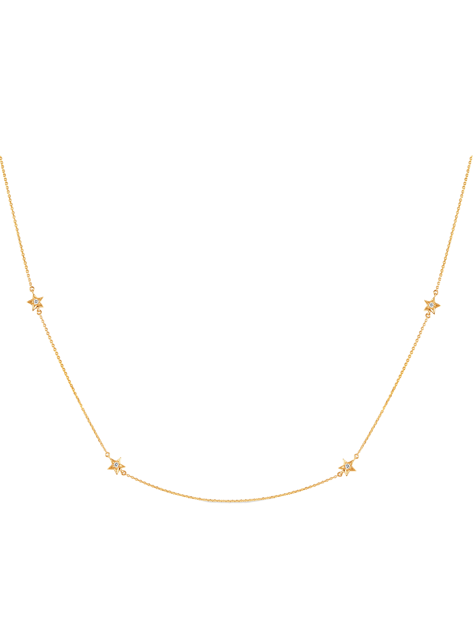 Bijou solid recycled gold star created diamond necklace