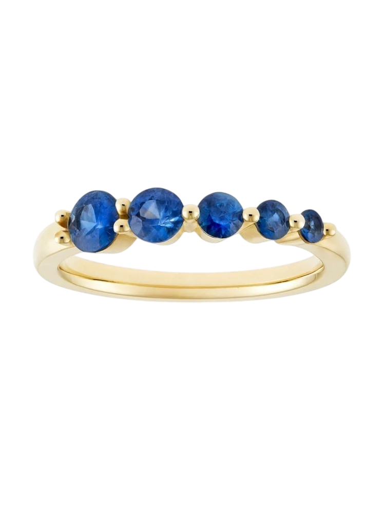 Shuga blue sapphire graduated ring
