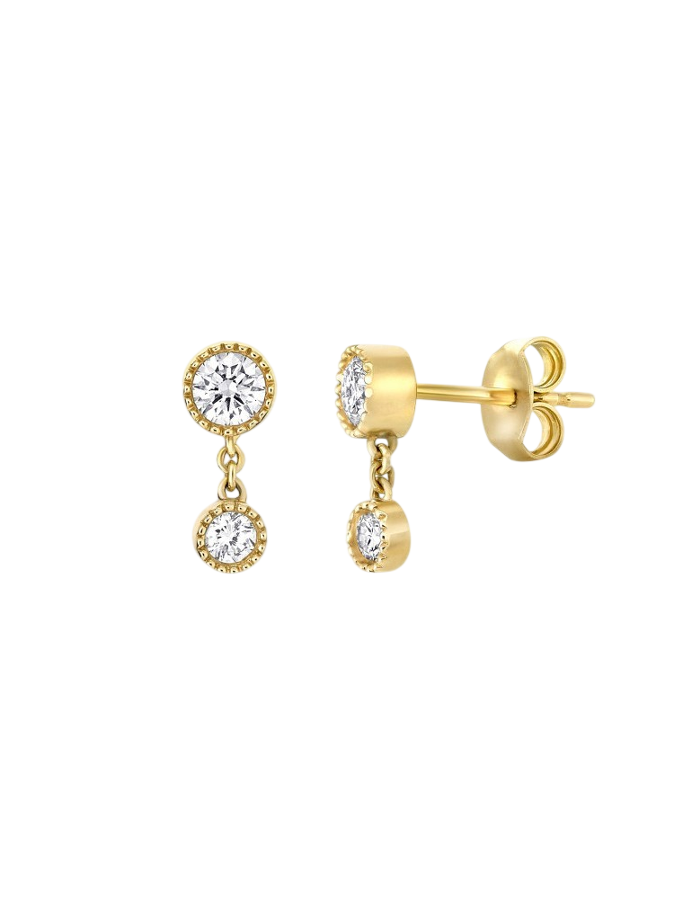 Lab-grown double diamond stud