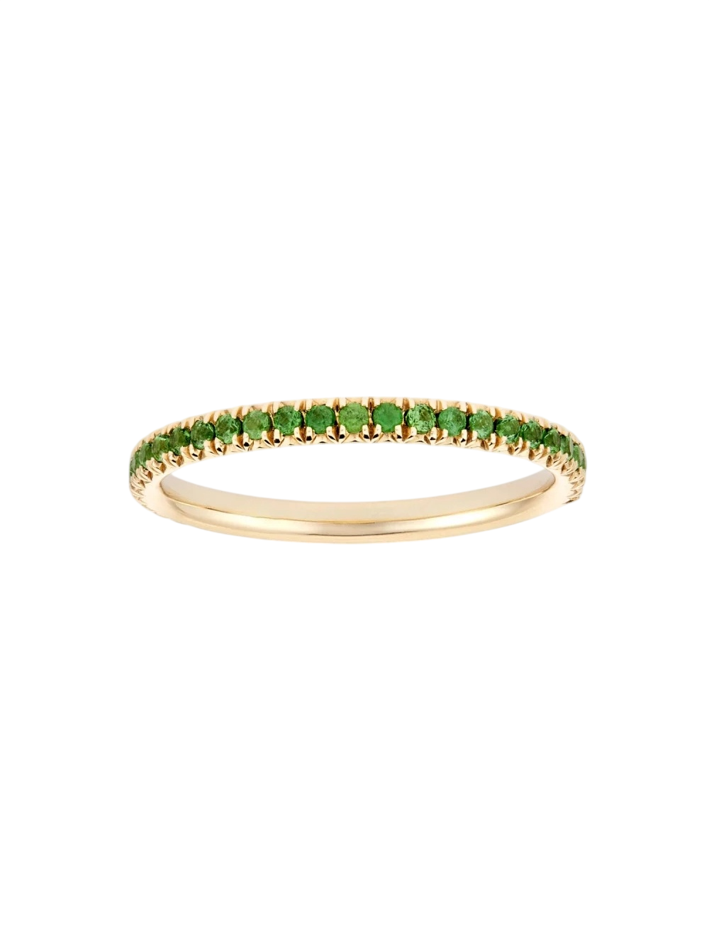 Minnow tsavorite garnet 3/4 eternity ring