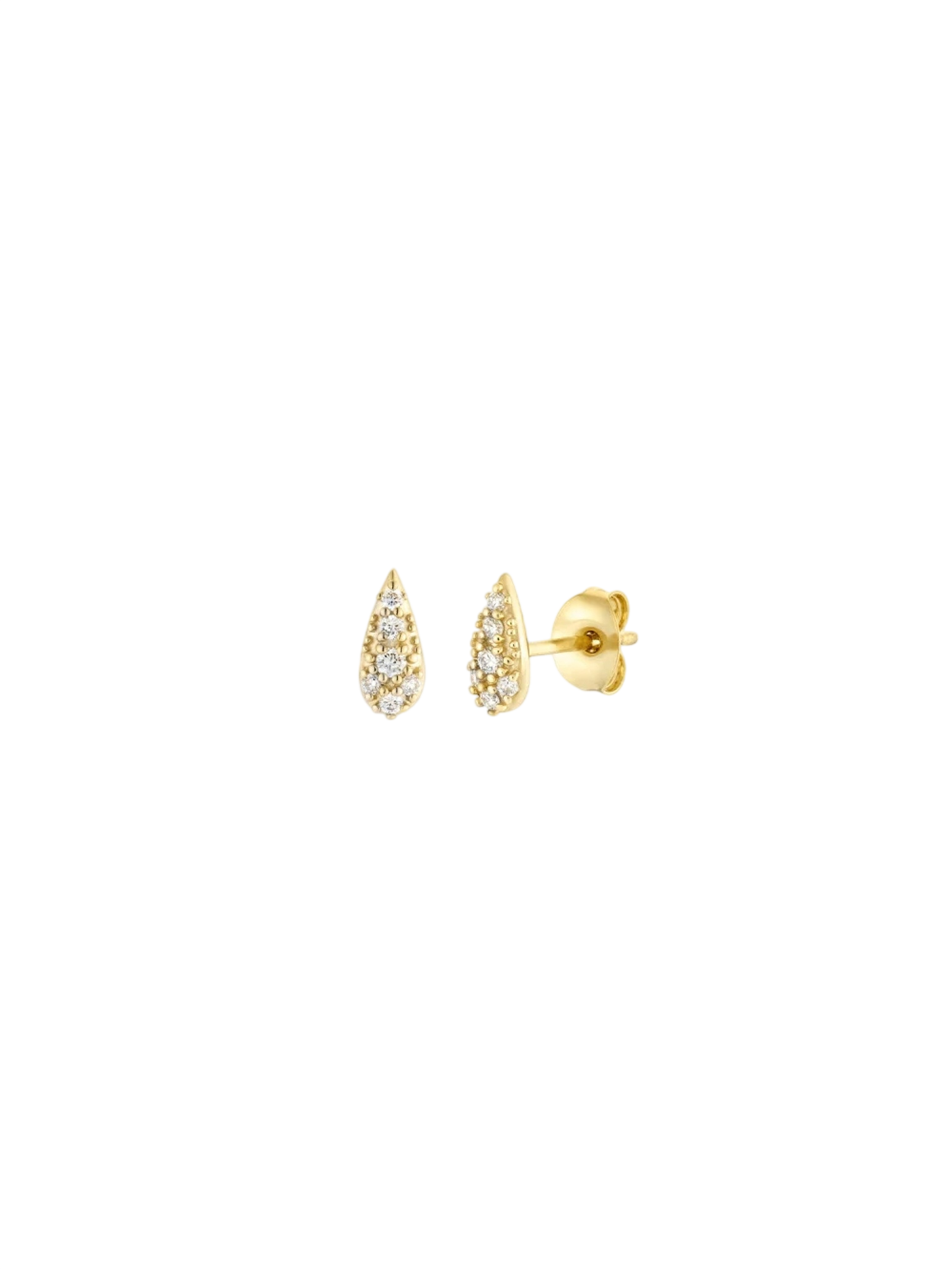 Pear drop pave lab-grown diamond studs