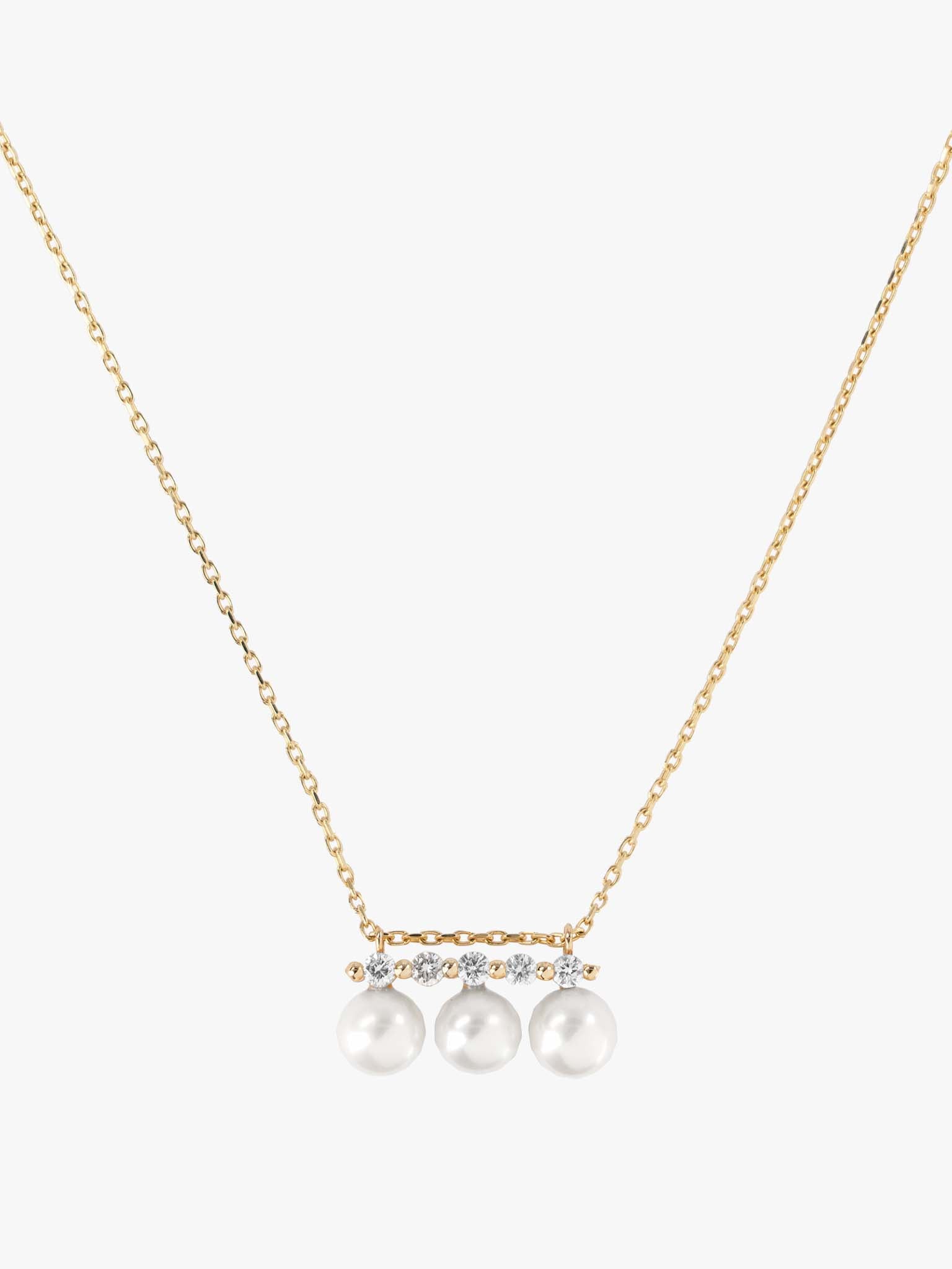 Shuga triple pearl and five diamond pendant
