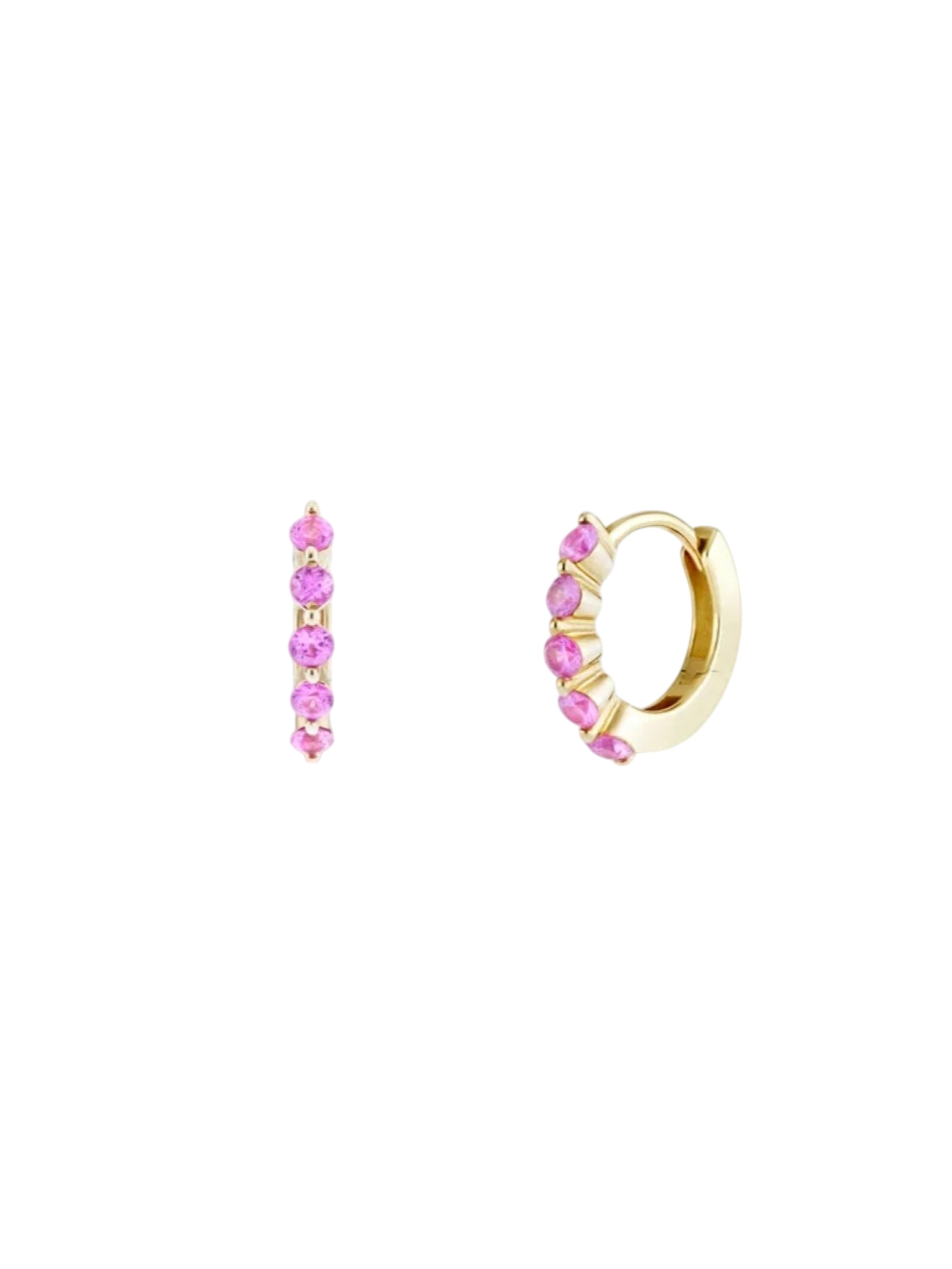 Shuga mini pink sapphire huggie hoops