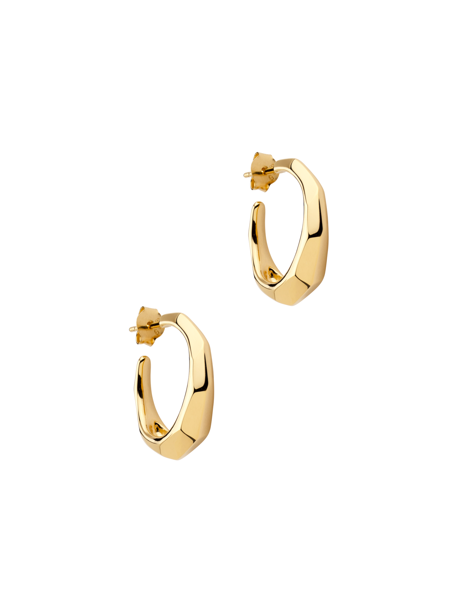 Thalassa tapering faceted chunky hoops