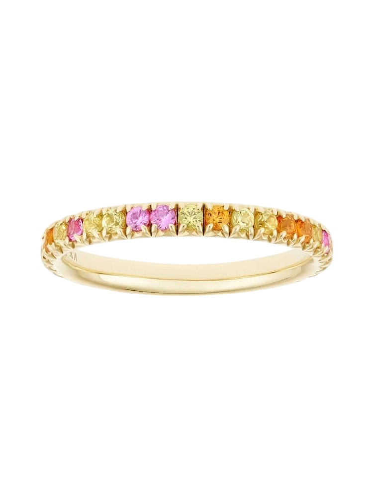 Minnow three quarter medium multi sapphire eternity ring
