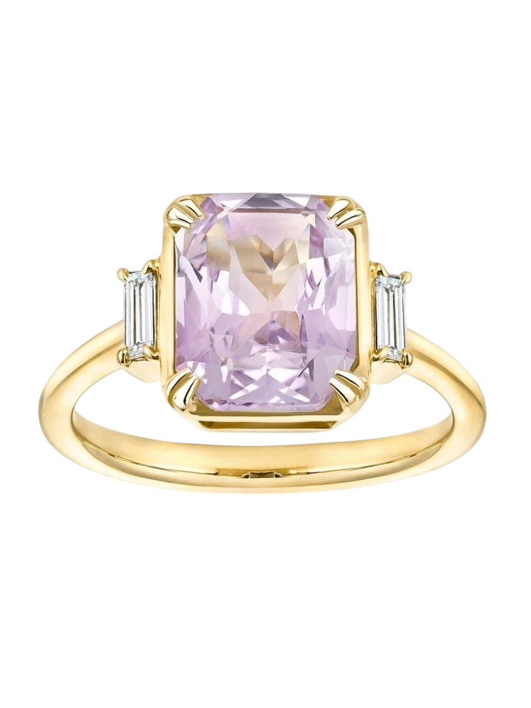 Mae west purple sapphire & diamond ring