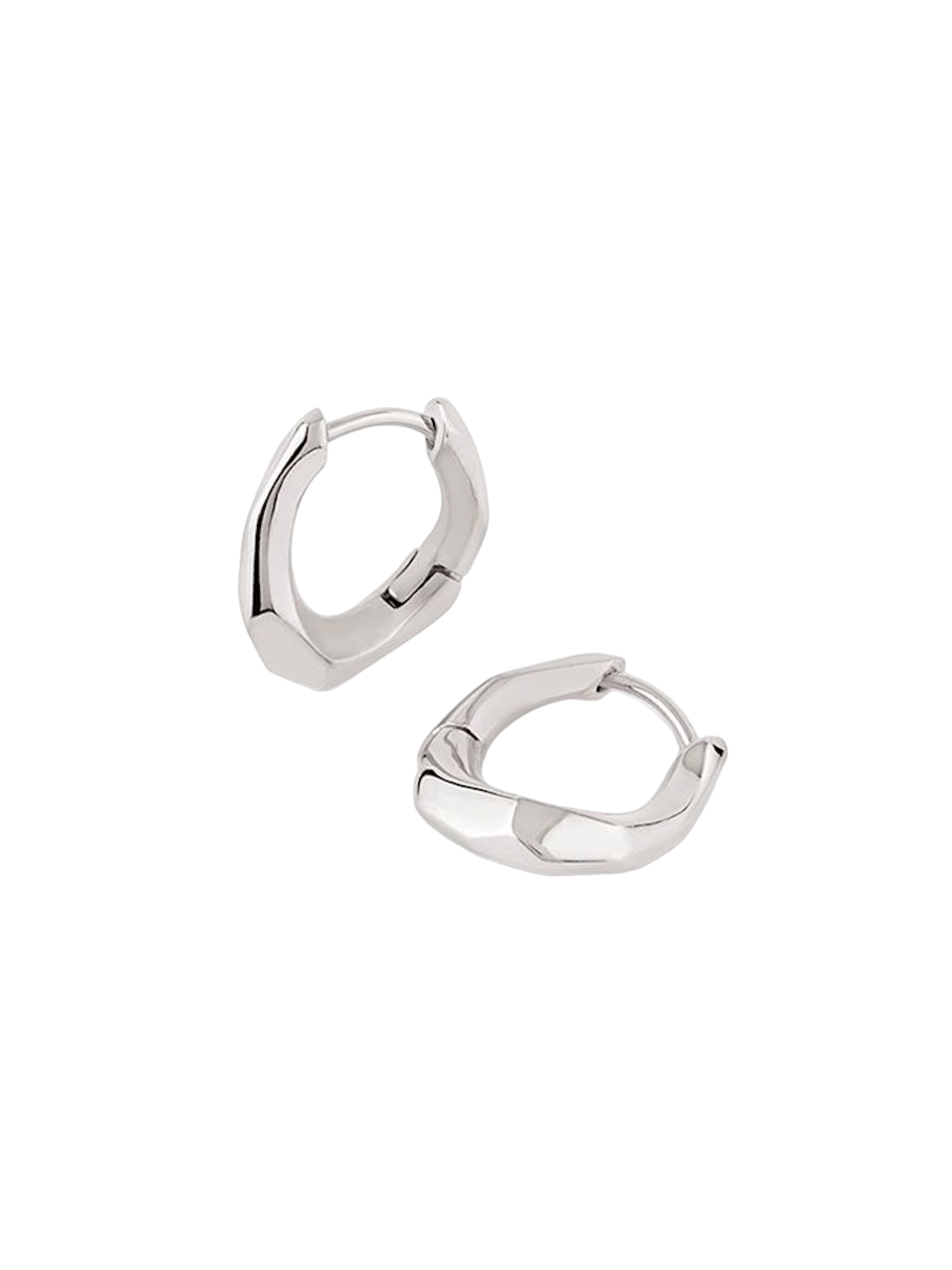 Thalassa small chunky faceted huggie hoops