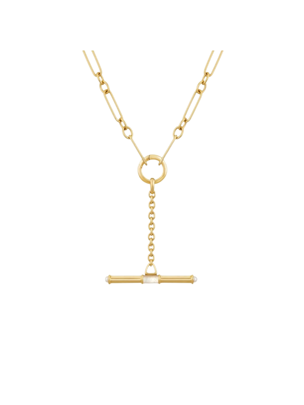 Mother of pearl lariat t-bar necklace