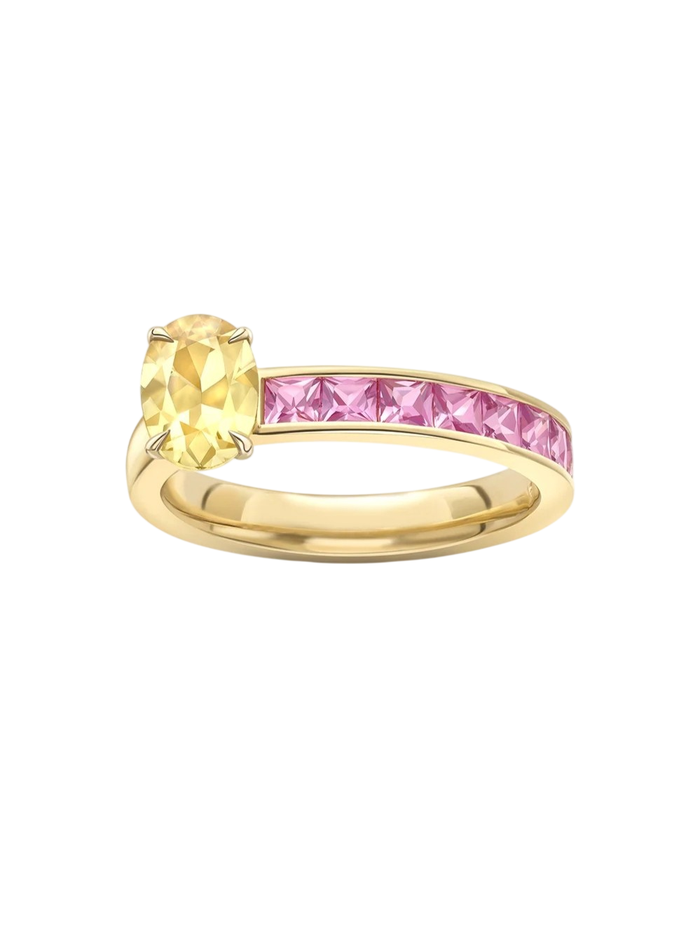 Bit on the Side Yellow & Pink Sapphire Ring