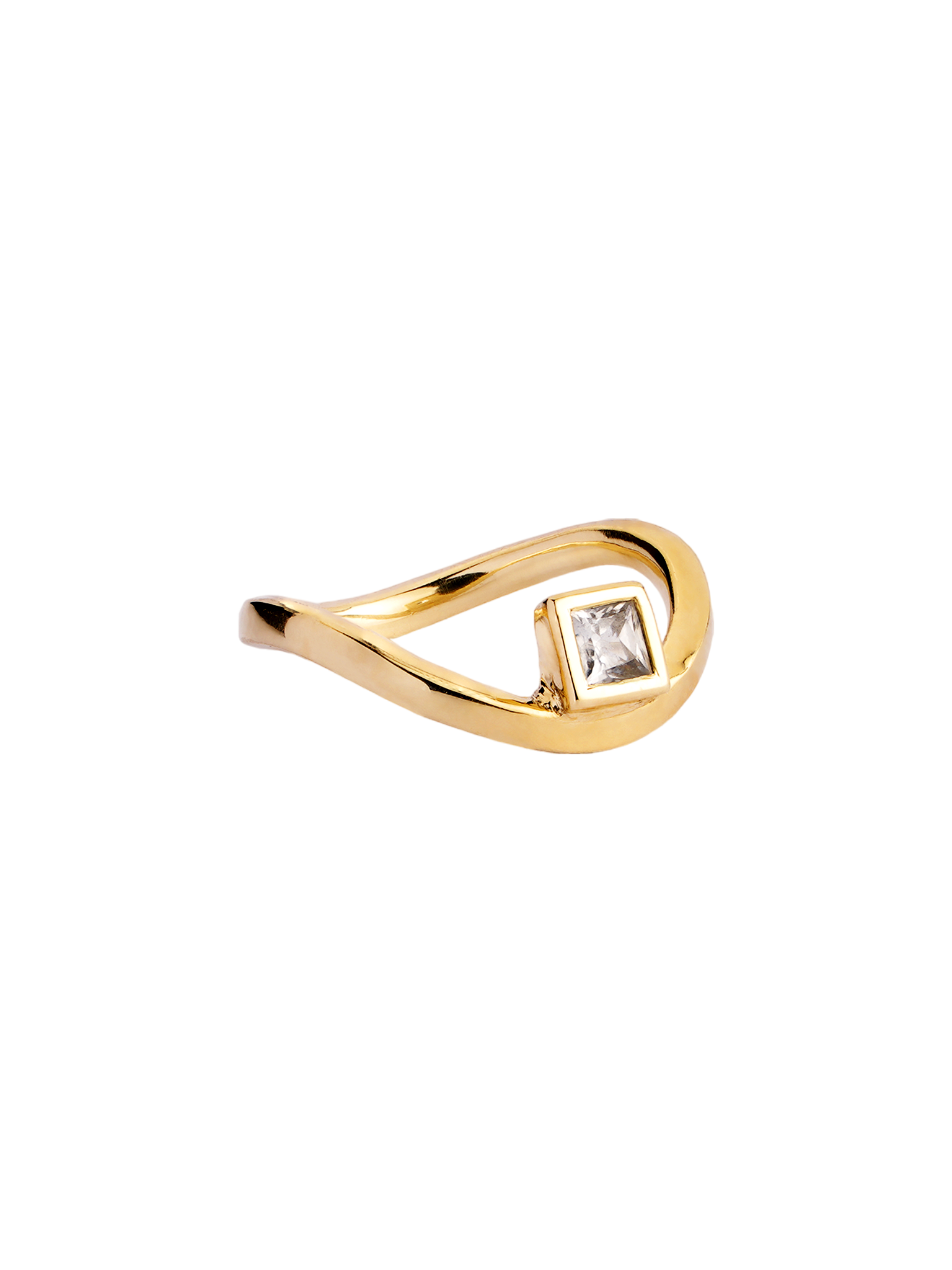 Metanoia ring with white sapphire