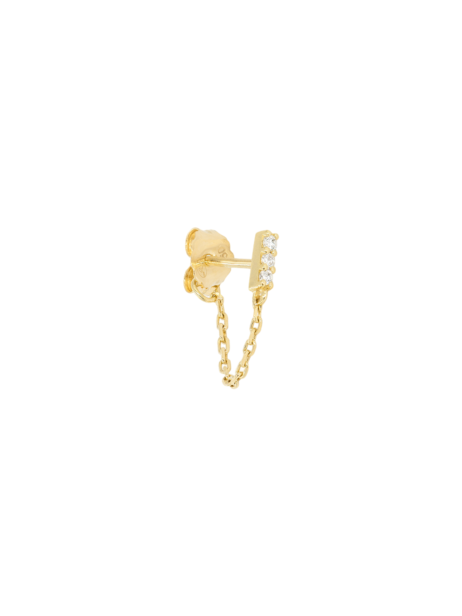 Iris chain earrings with white diamonds