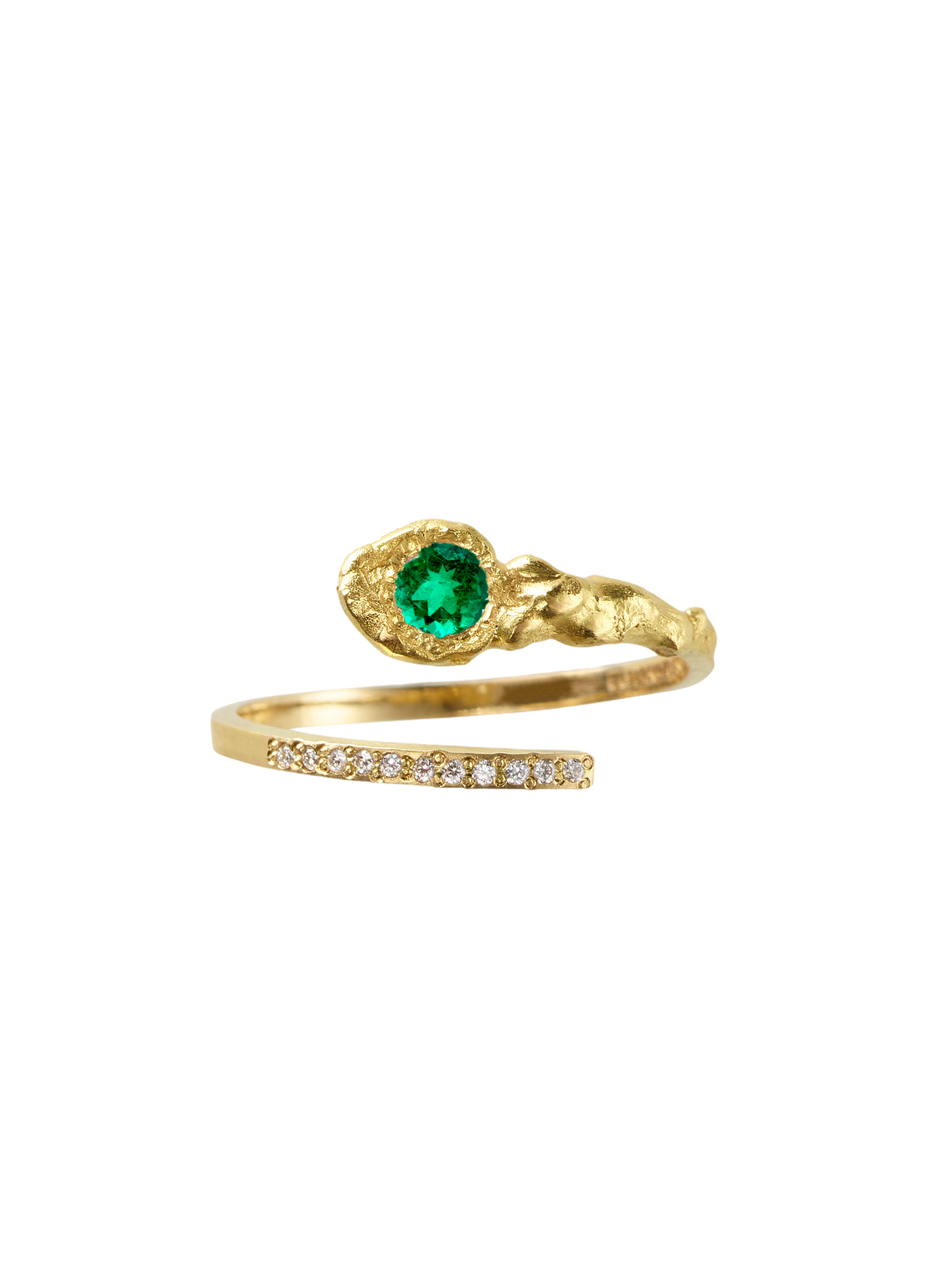 Edith emerald and diamond ring