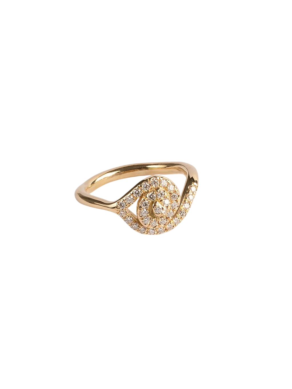 The Illissus Ring 18kt yellow gold & pave diamonds