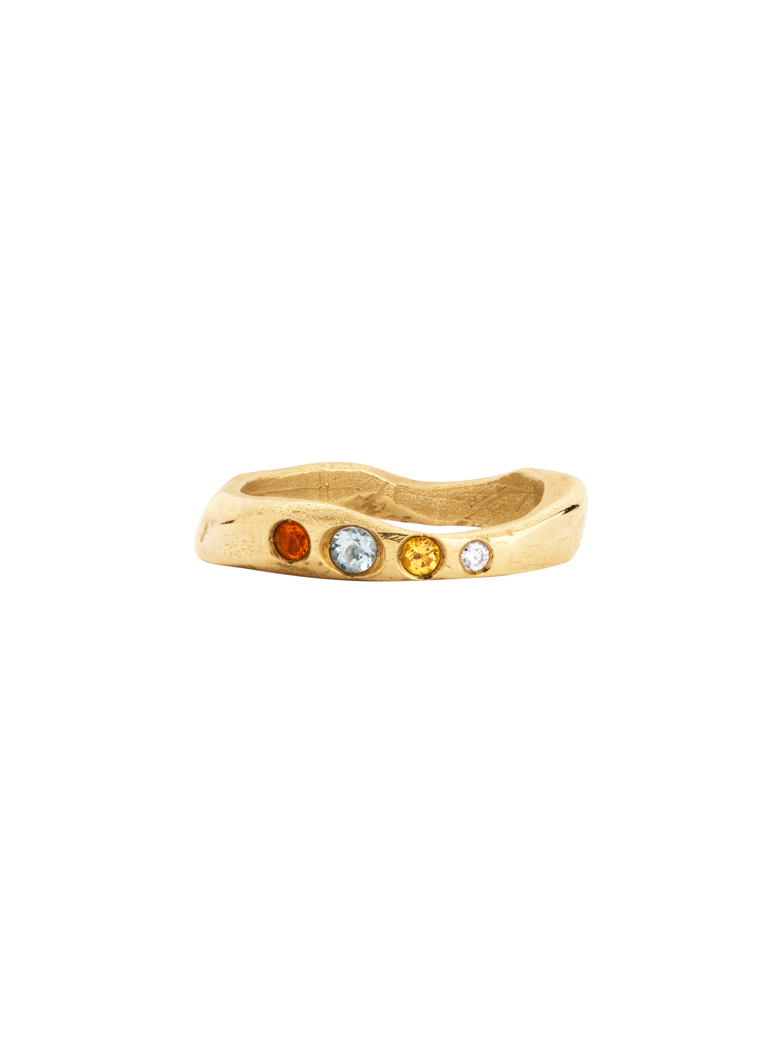 Wave ring with gemstones