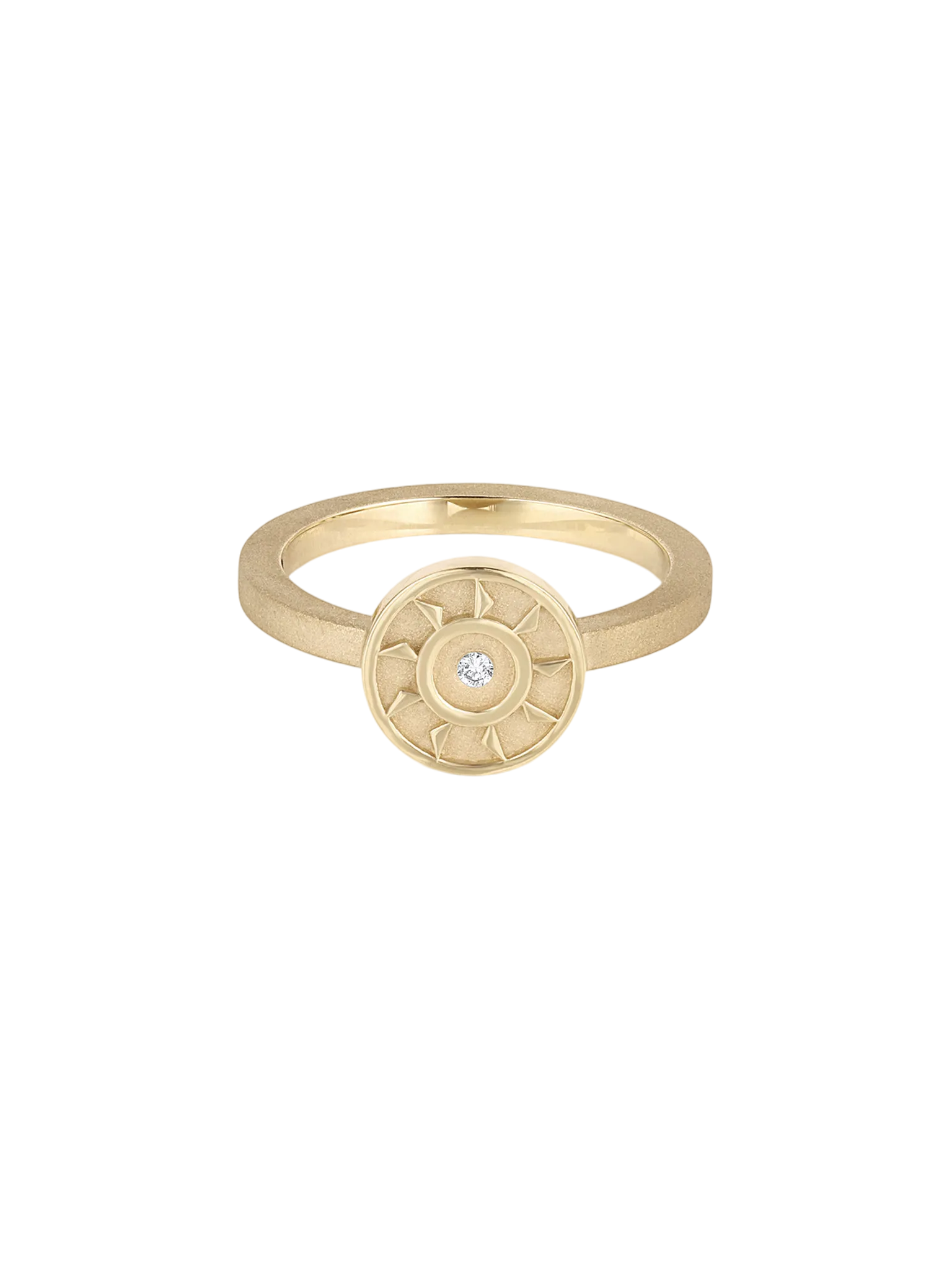 Ennead ring with white diamond