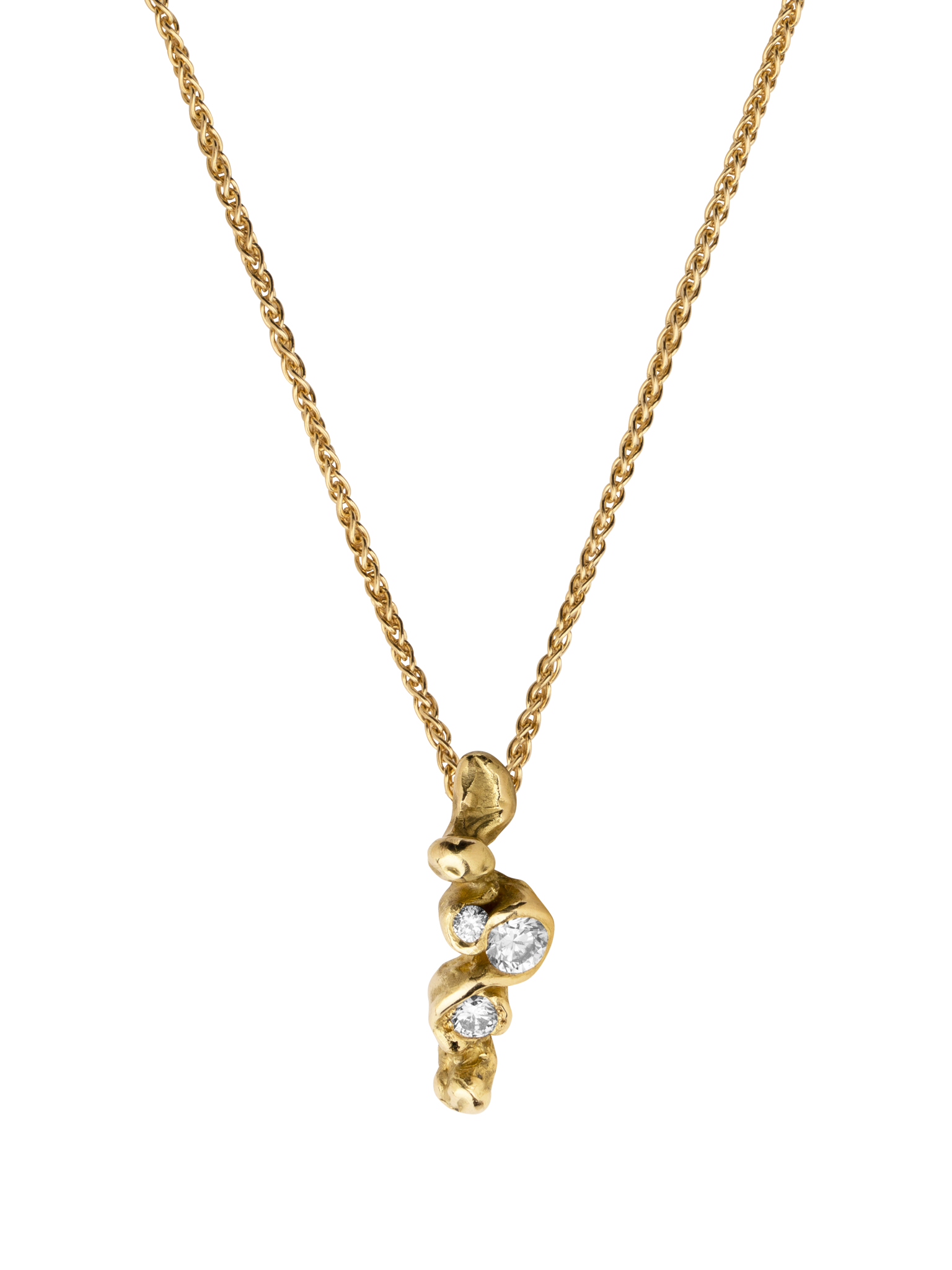 Spiralis diamond pendant necklace