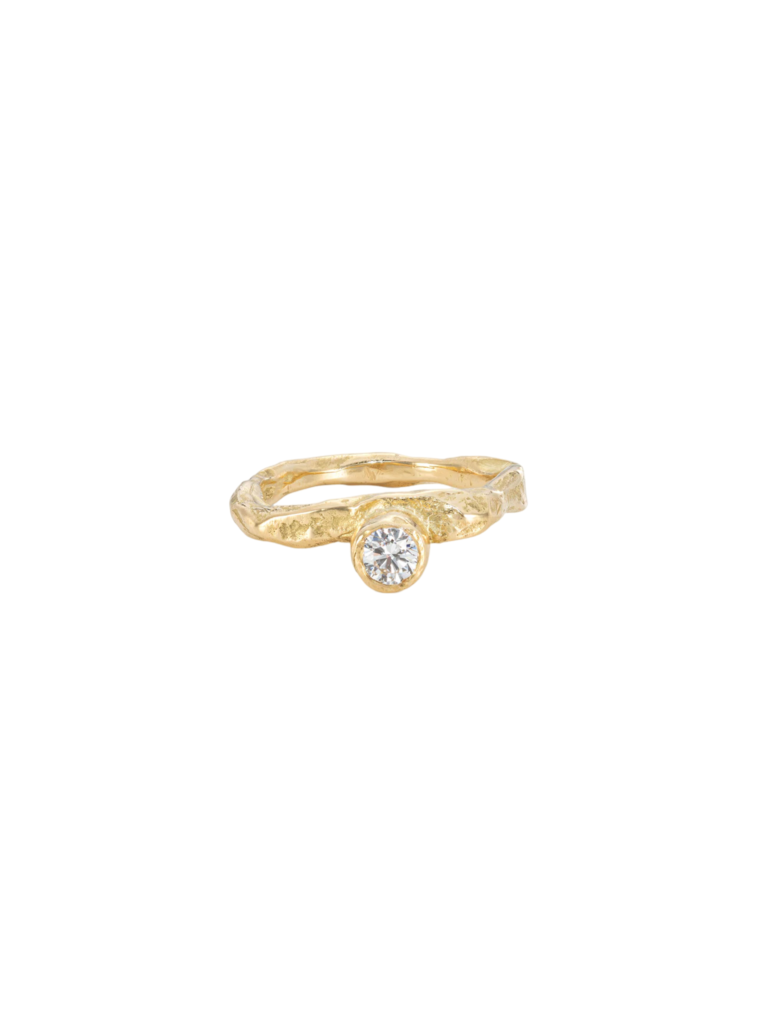 Crest solitaire ring