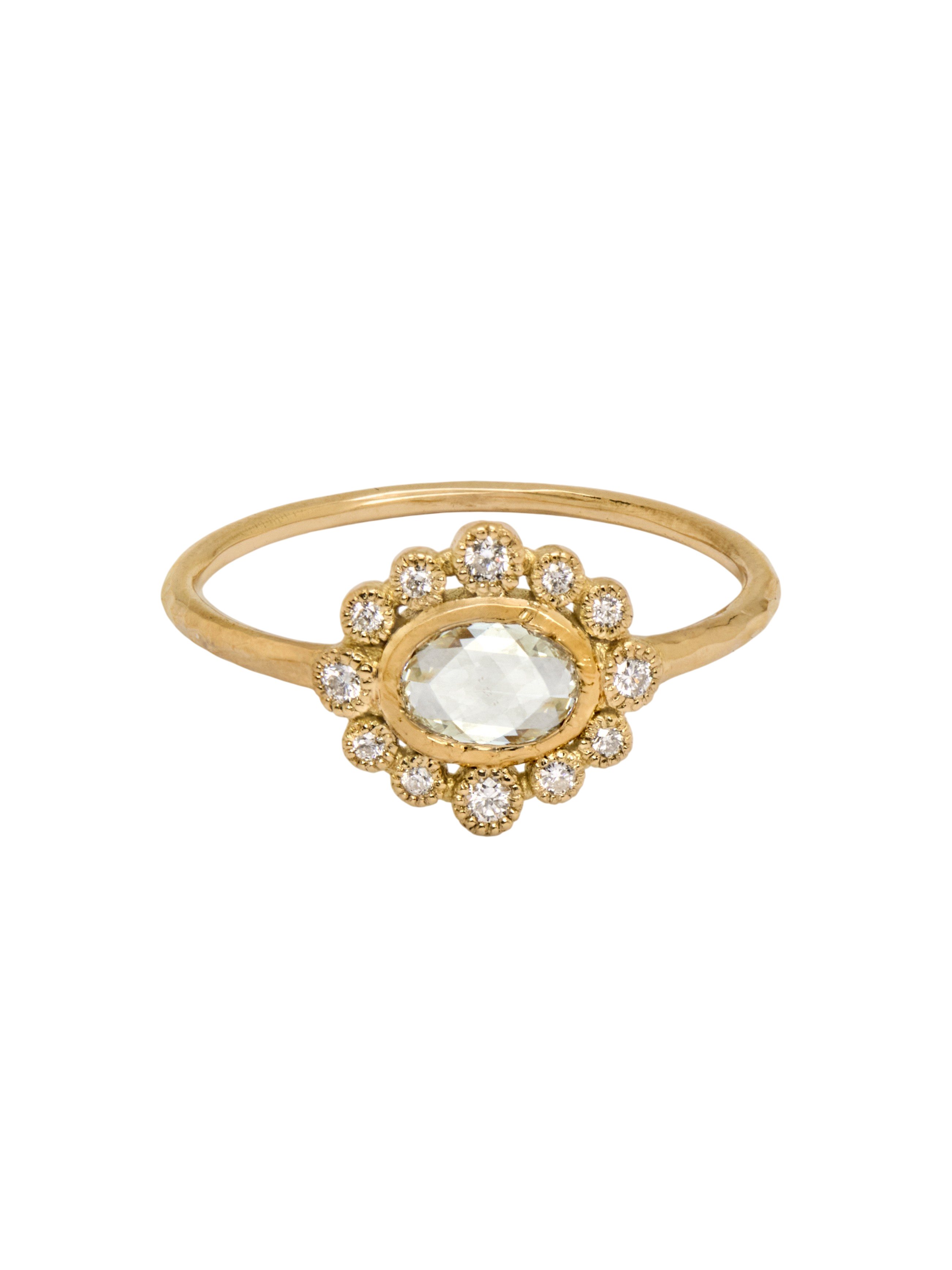 Sagan Rosecut diamond yellow gold ring