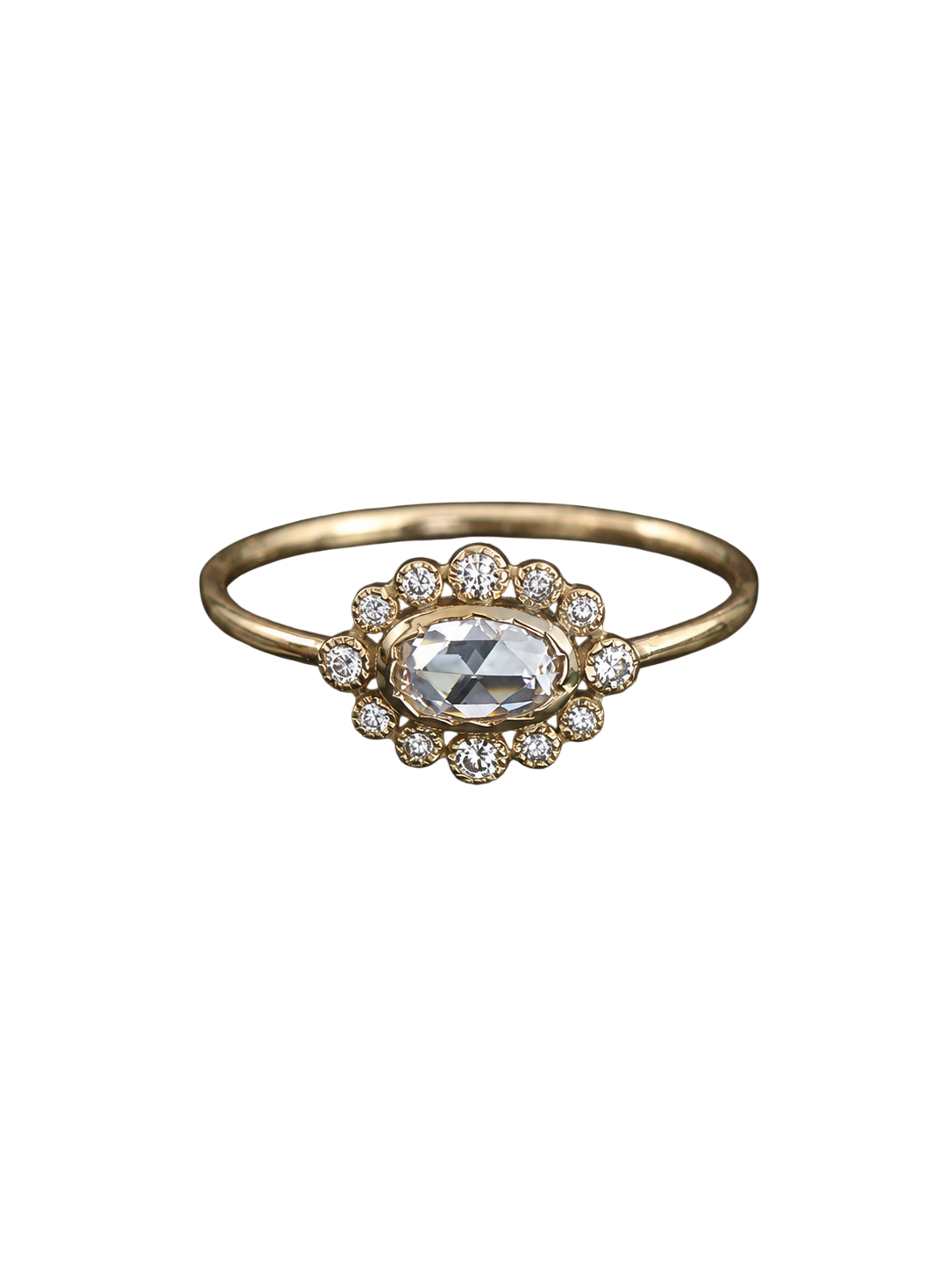 Sagan 0.3cts Rosecut diamonds yellow gold ring