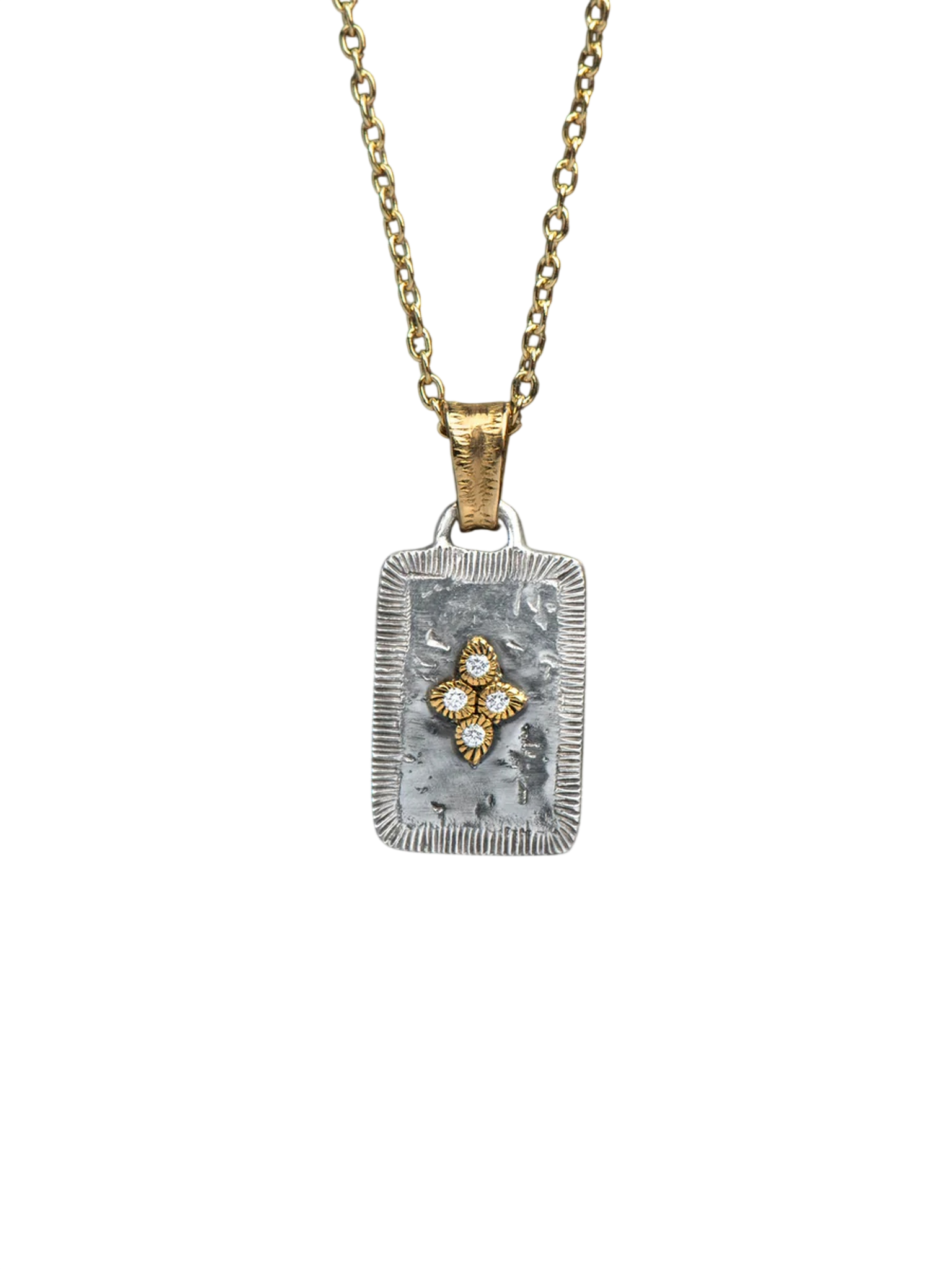 Solis lux rectangle pendant MM star diamonds