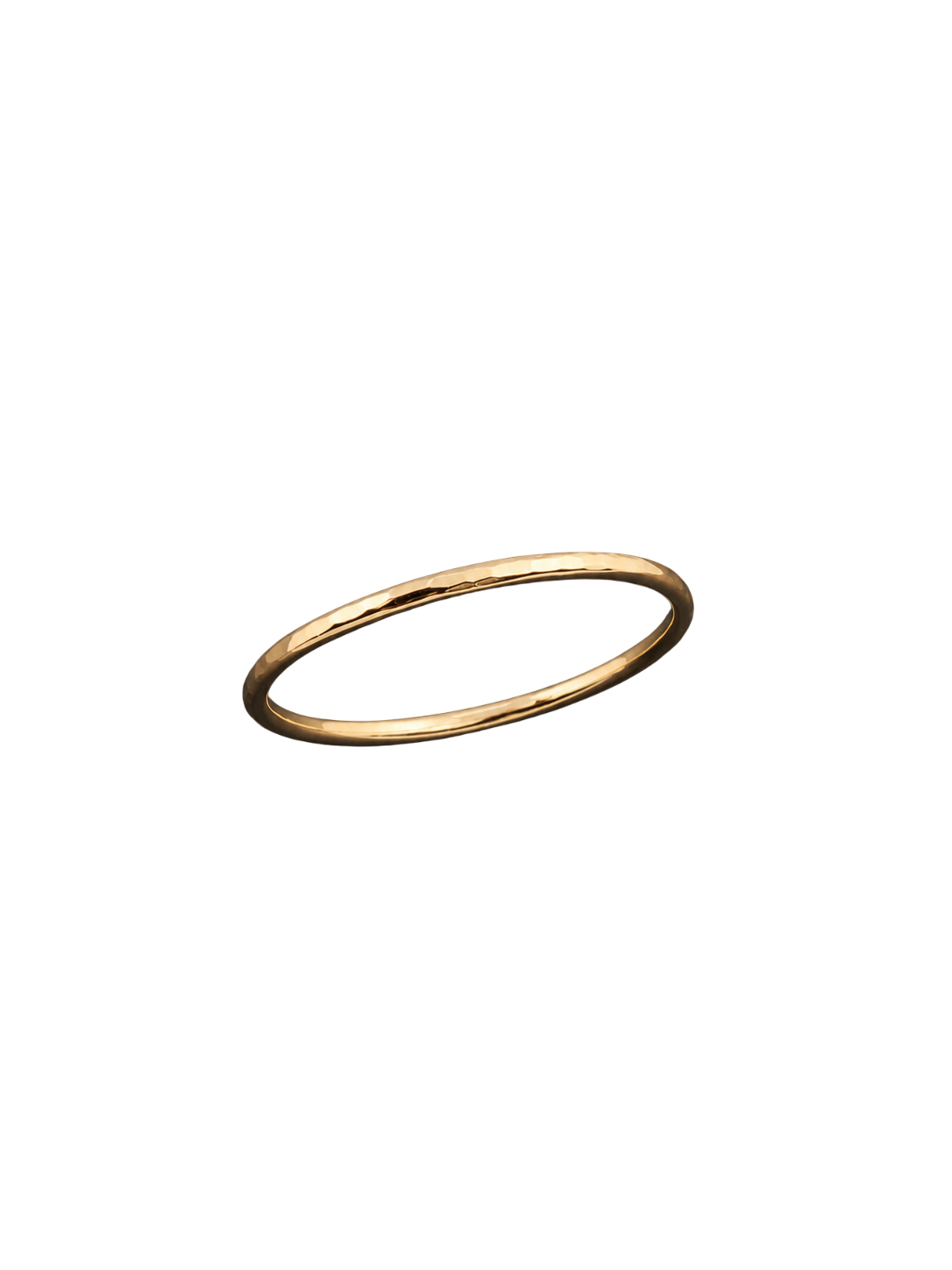 Mon Chéri thin round hammered gold wedding ring