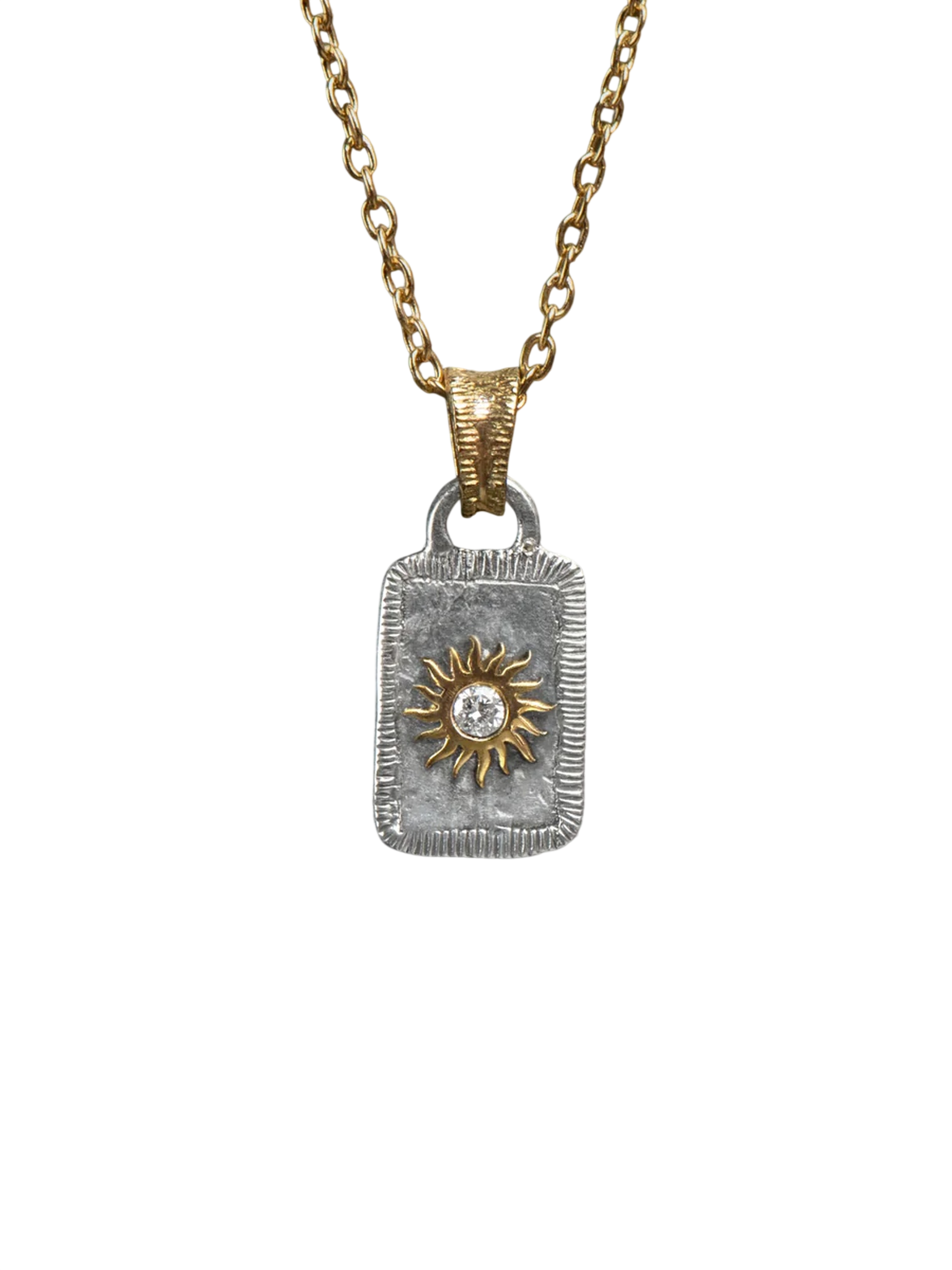 Solis Lux Rectangle Pendant MM Sun White Diamond