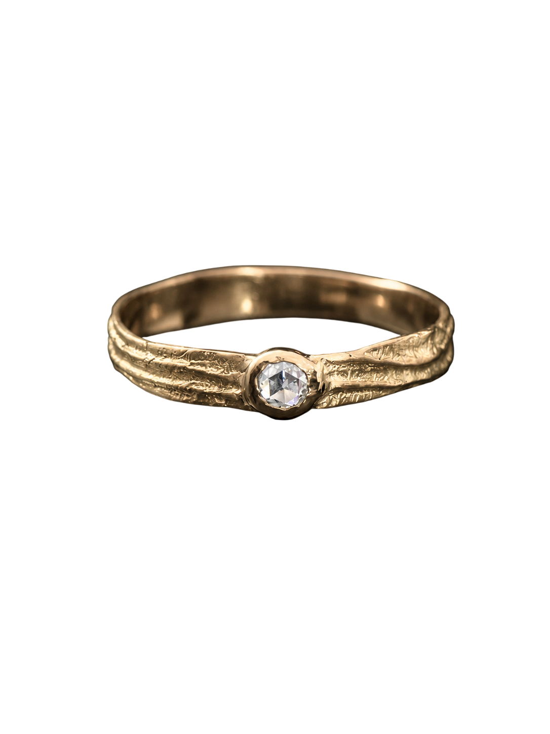 Sitia PM ring, 0.050ct round rosecut diamond, yellow gold