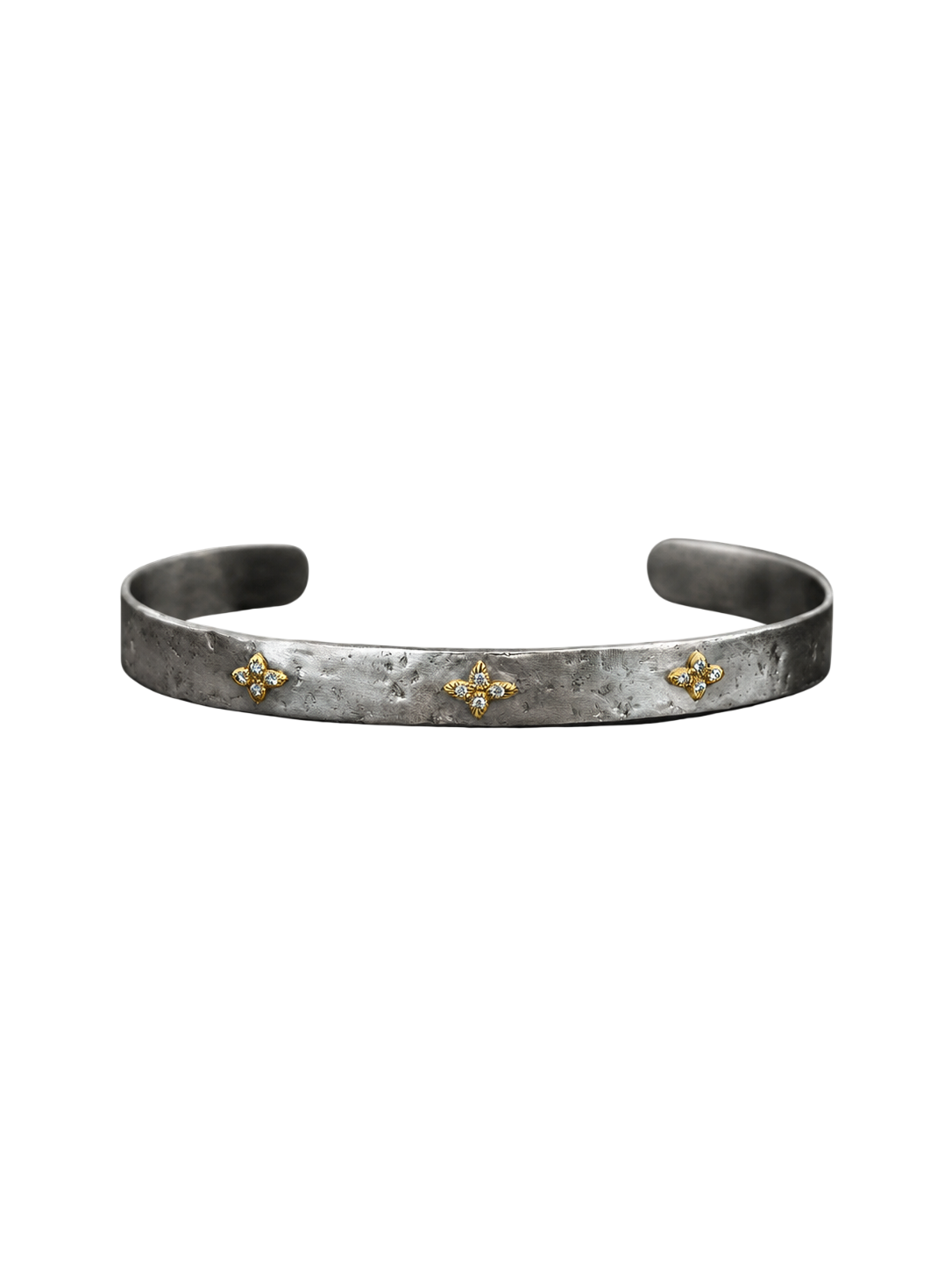 Solis Lux star diamonds silver and yellow gold bracelet