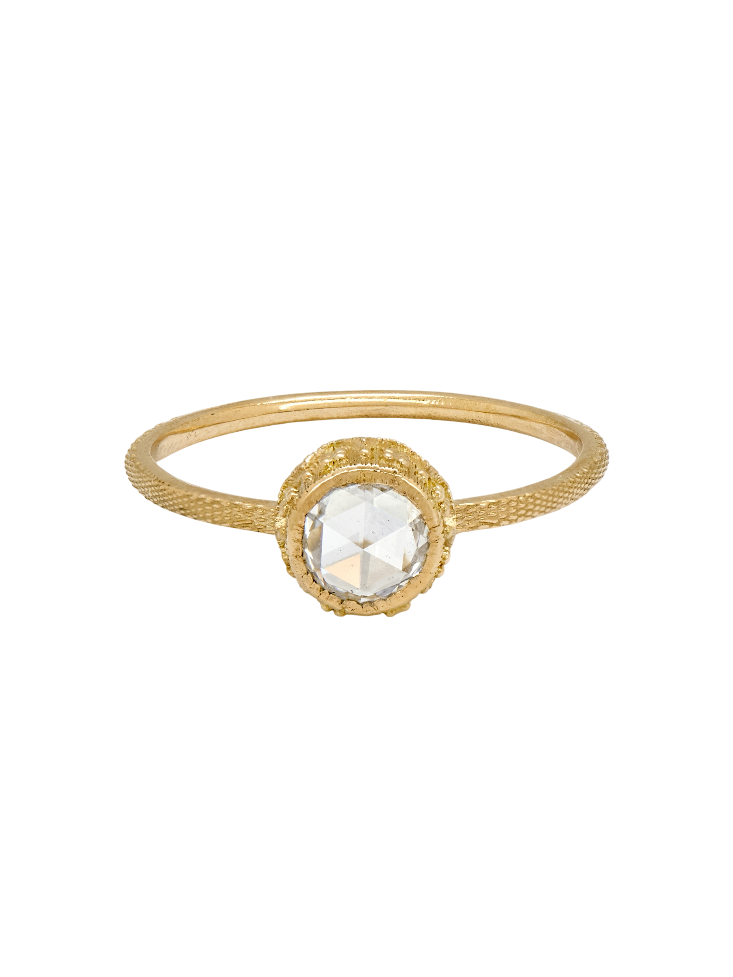 Syracuse Ring with 0.30cts Rose-Cut Diamond, Yellow Gold