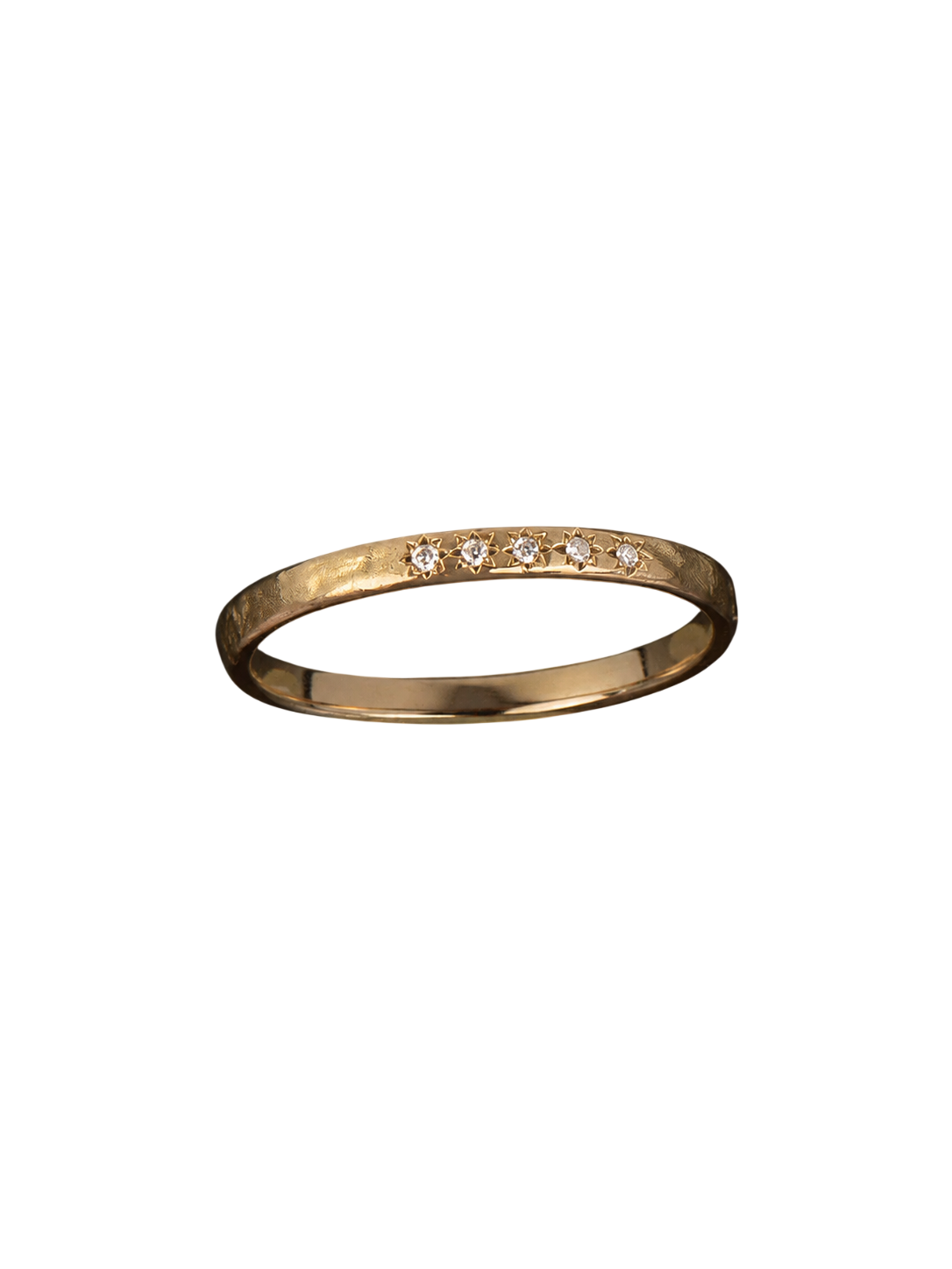 Cassiel Ring 5 White Diamonds Yellow Gold