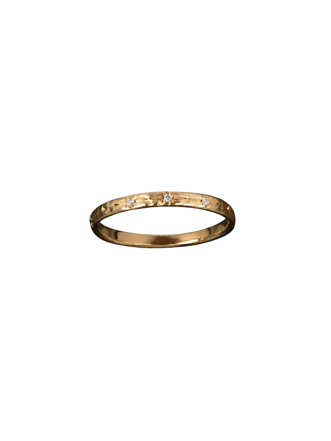 Cassiel Ring 3 White Diamonds Yellow Gold