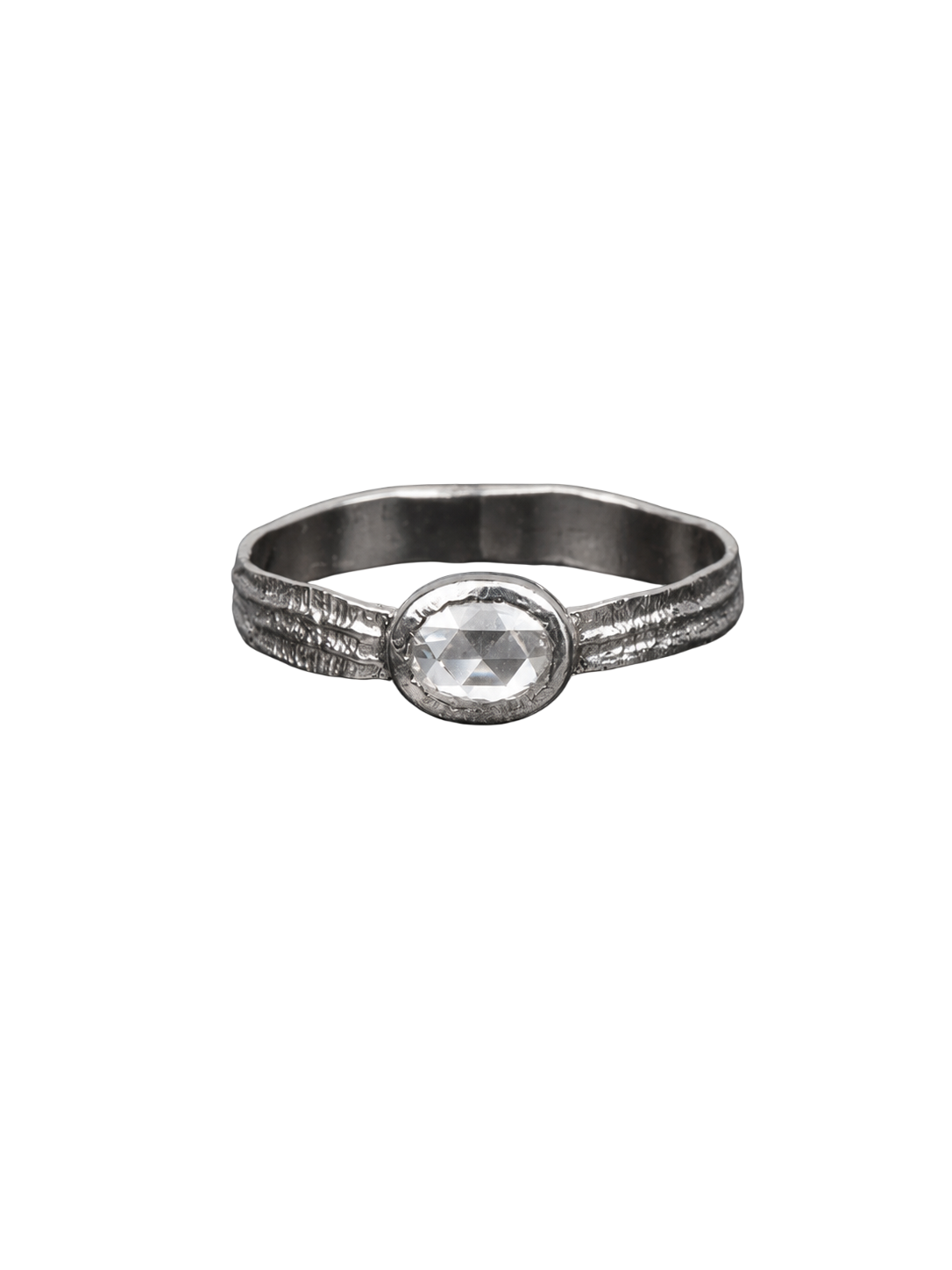 Sitia PM ring oval rosecut diamond 0.30cts and platinum