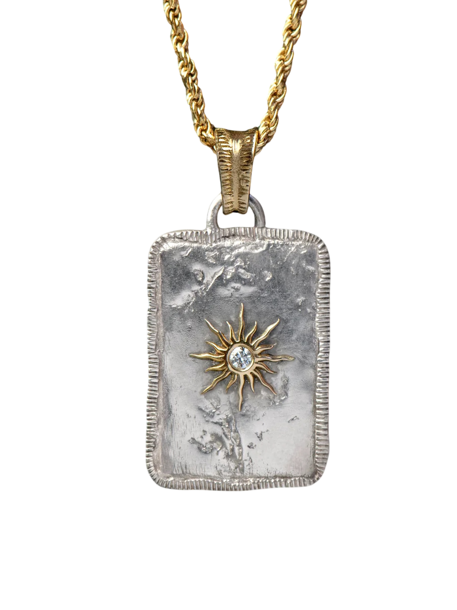 Solis Lux rectangular pendant large model diamond sun