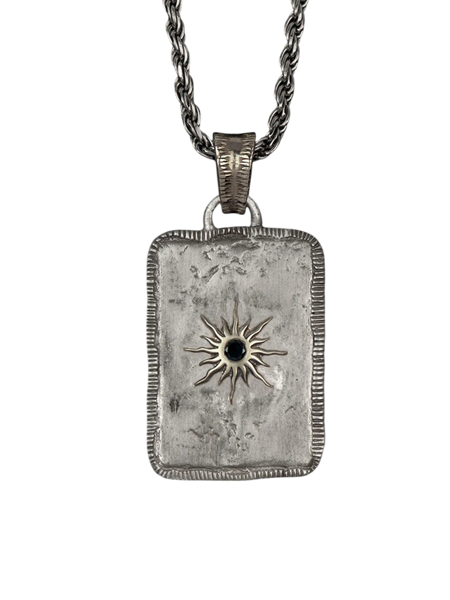 Solis Lux rectangular GM black diamond pendant