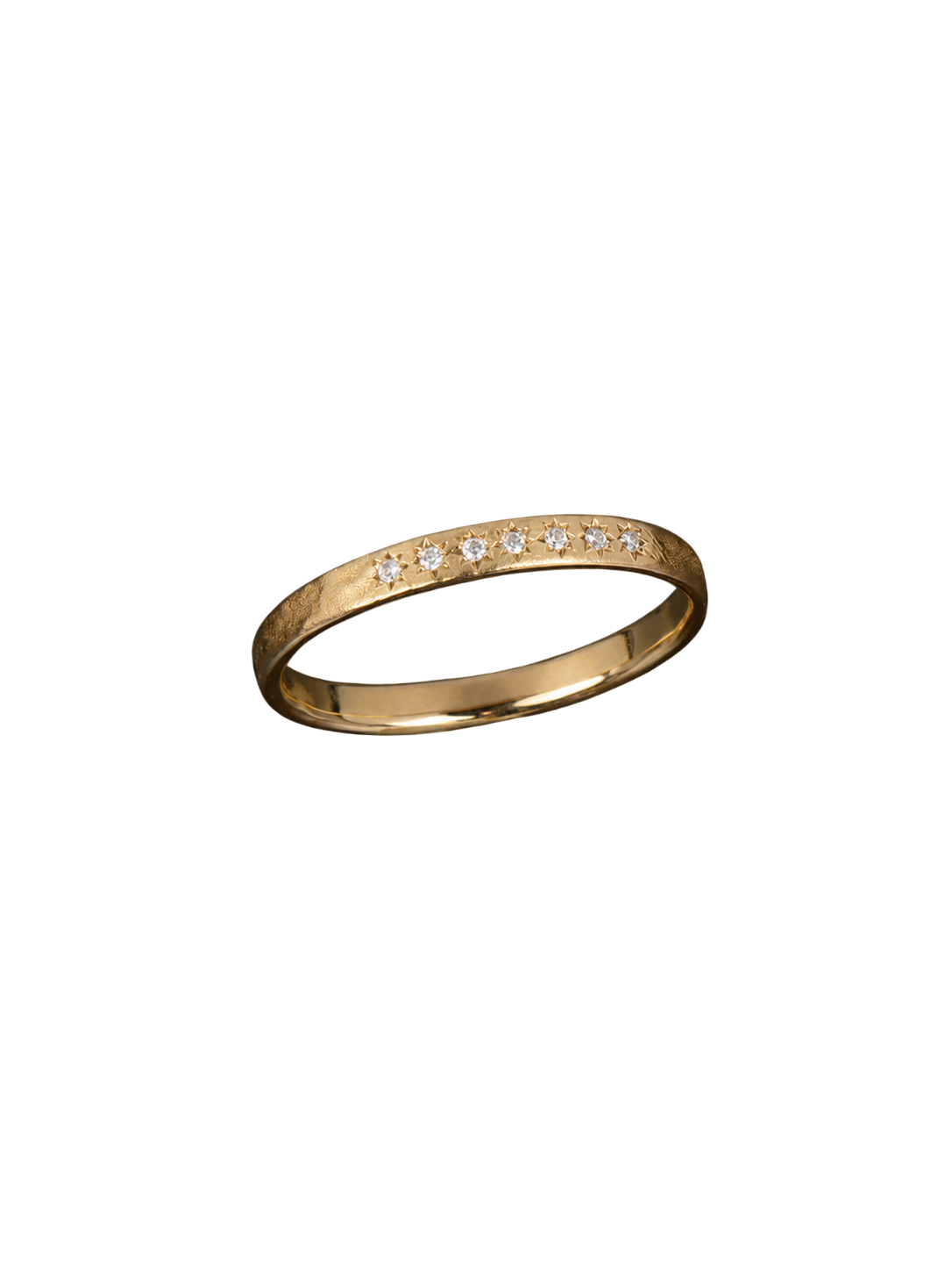 Damiel Ring 7 White Diamonds Yellow Gold