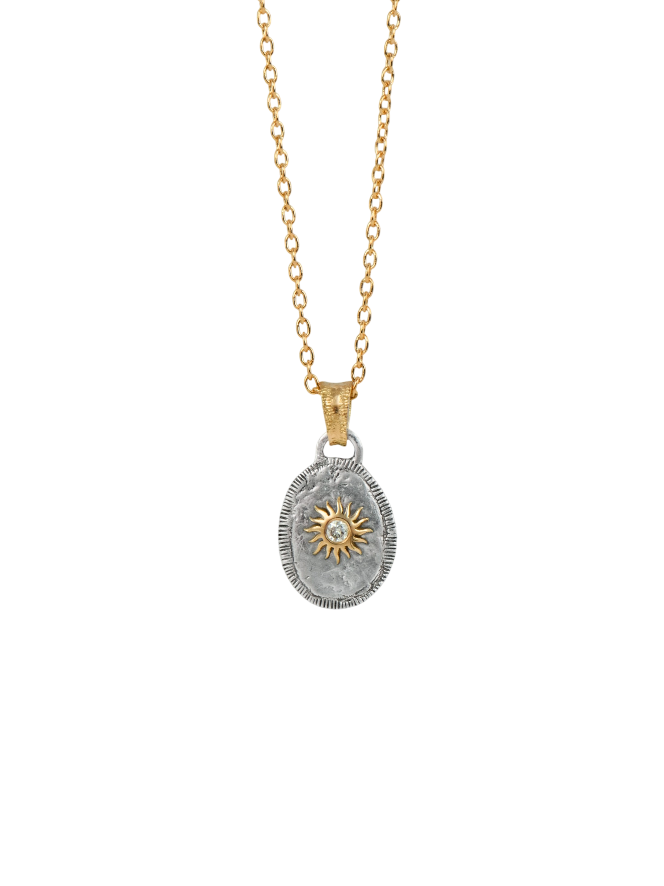 Solis Lux Oval Mini Diamond Sun Pendant