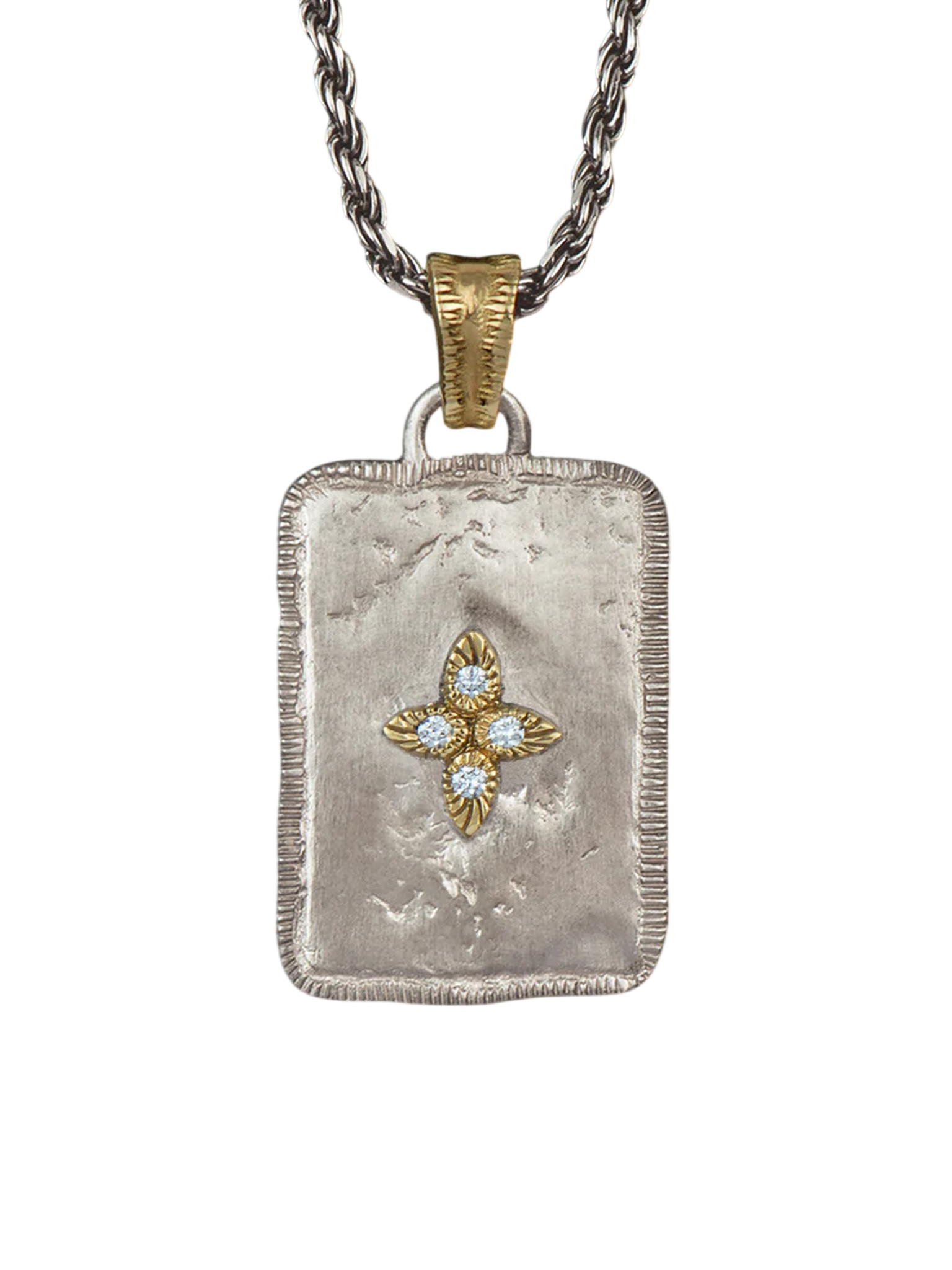 Solis Lux rectangular diamond star pendant LG