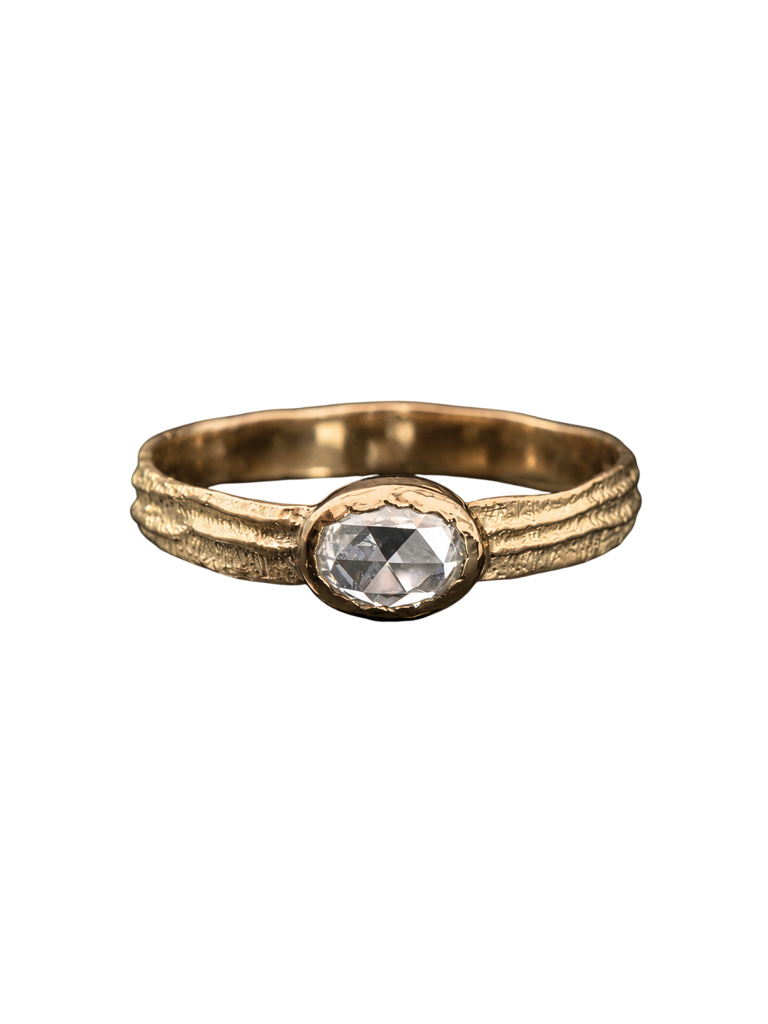 Sitia Ring PM oval rosecut diamond 0.37cts and yellow gold